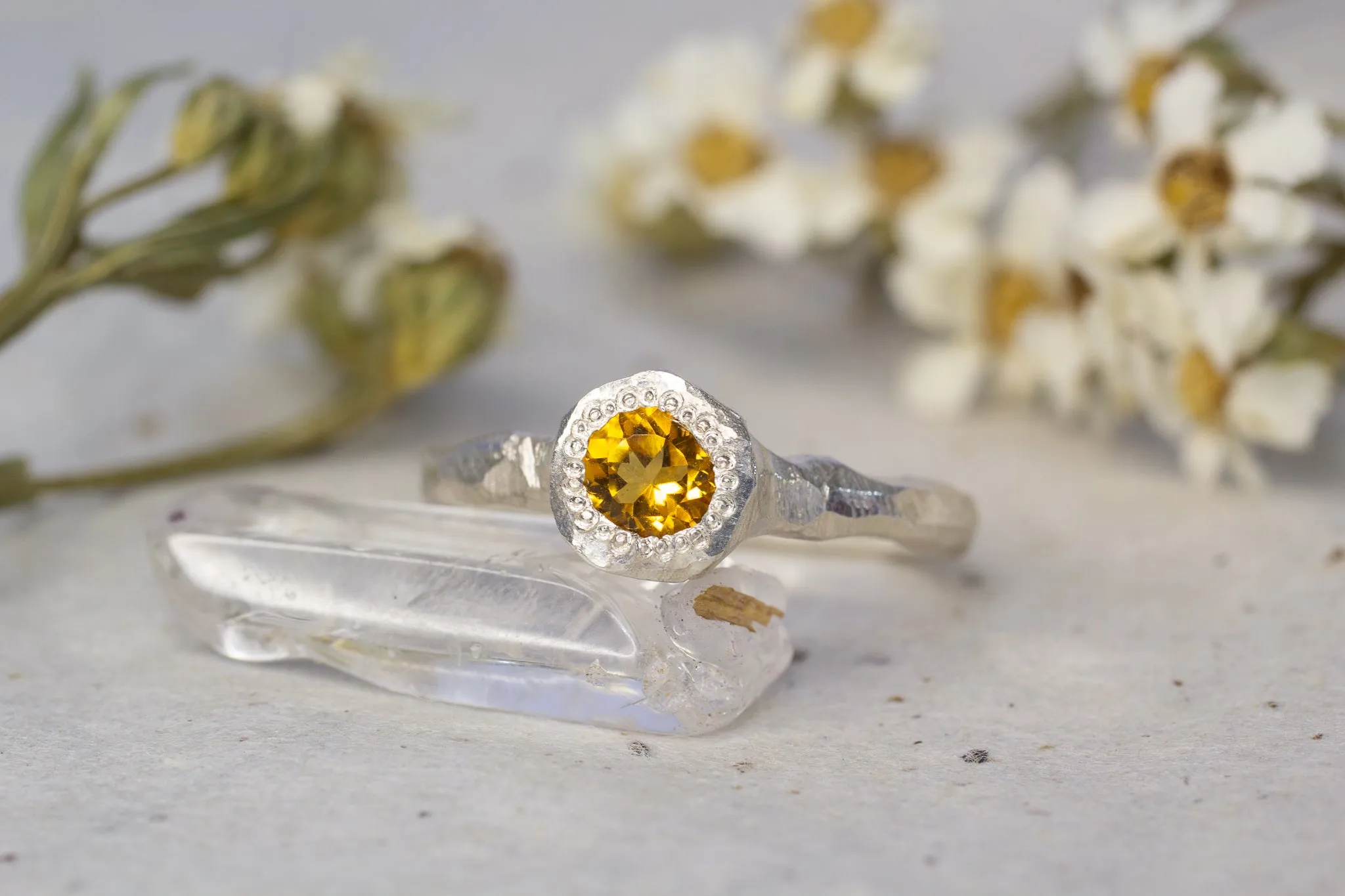 Neve Ring - Sterling Silver with Citrine sold by Sophie Divett Jewelry