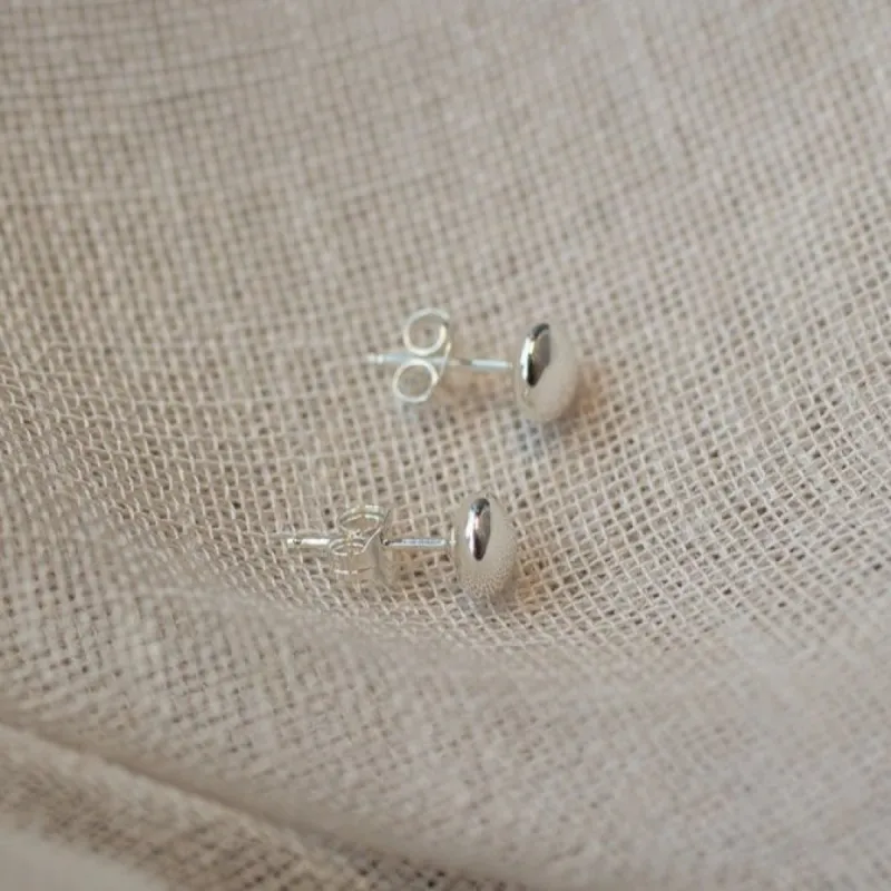 Flat Ball Stud Earrings - 5.8mm - Sterling Silver sold by Sophie Divett Jewelry