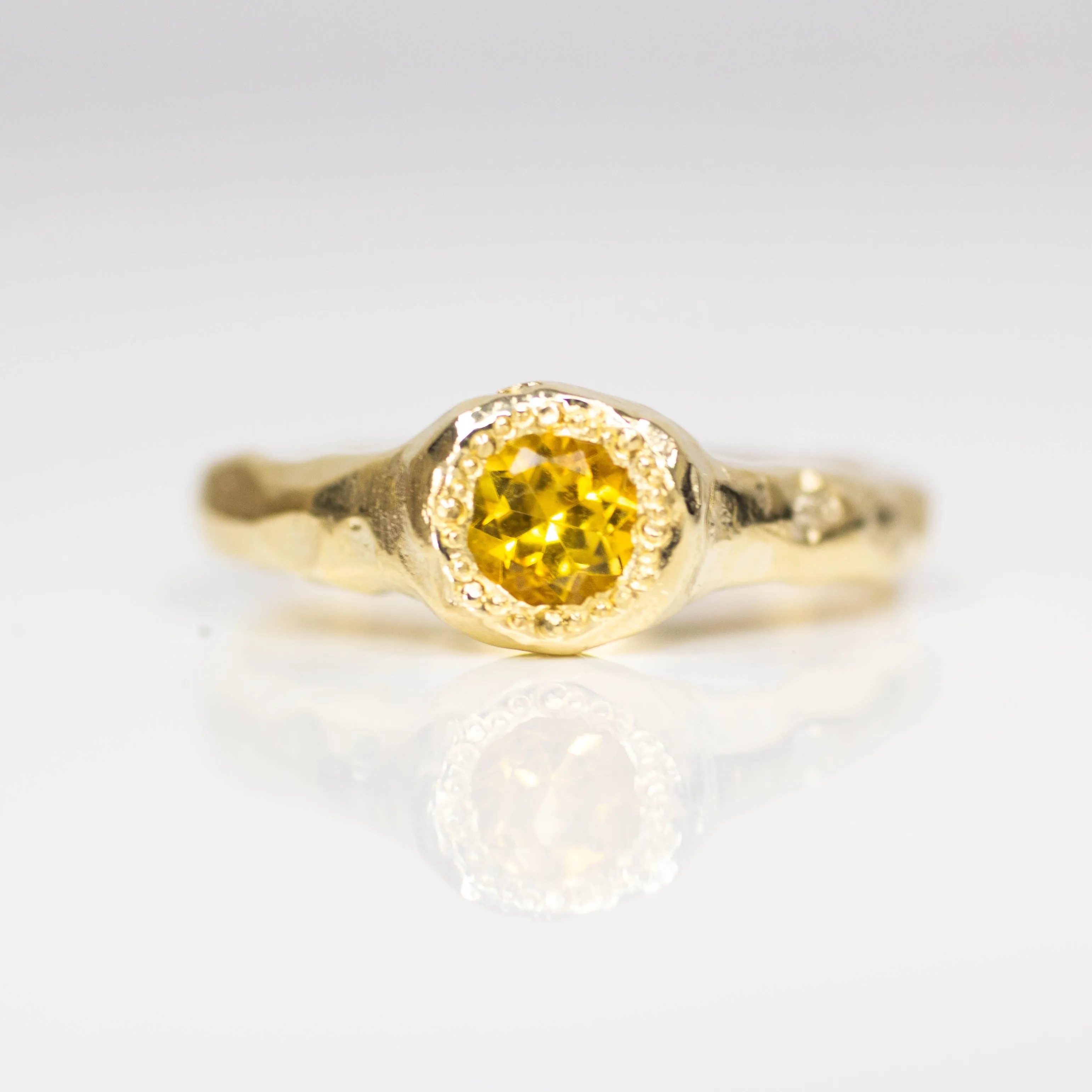 Spring Ring - Yellow Gold with Citrine sold by Sophie Divett Jewelry