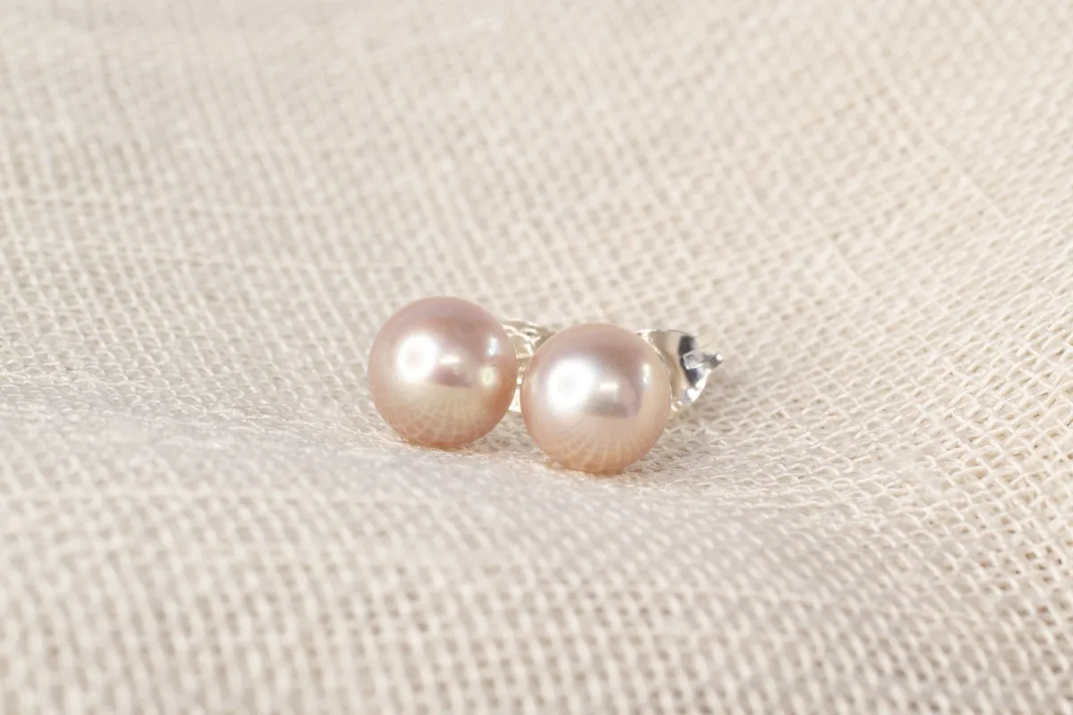 Round Pearl Studs - Natural - 6mm sold by Sophie Divett Jewelry