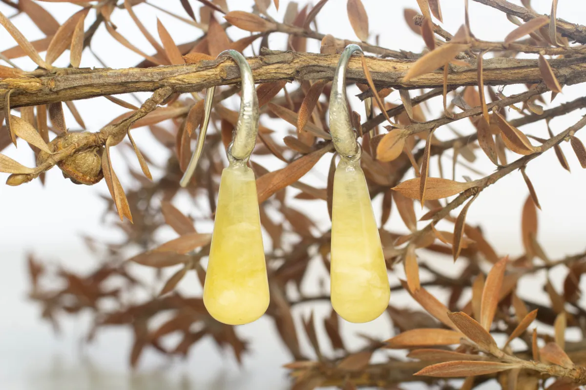 Dione Earrings - Silver with Aragonite sold by Sophie Divett Jewelry