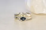Argus Ring - 9ct White Gold with Blue-Green Sapphire sold by Sophie Divett Jewelry