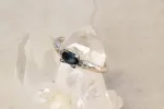 Argus Ring - 9ct White Gold with Blue-Green Sapphire sold by Sophie Divett Jewelry