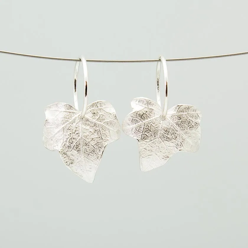 Ivy Leaf Hoop Earrings - Sterling Silver sold by Sophie Divett Jewelry product image thumbnail 3