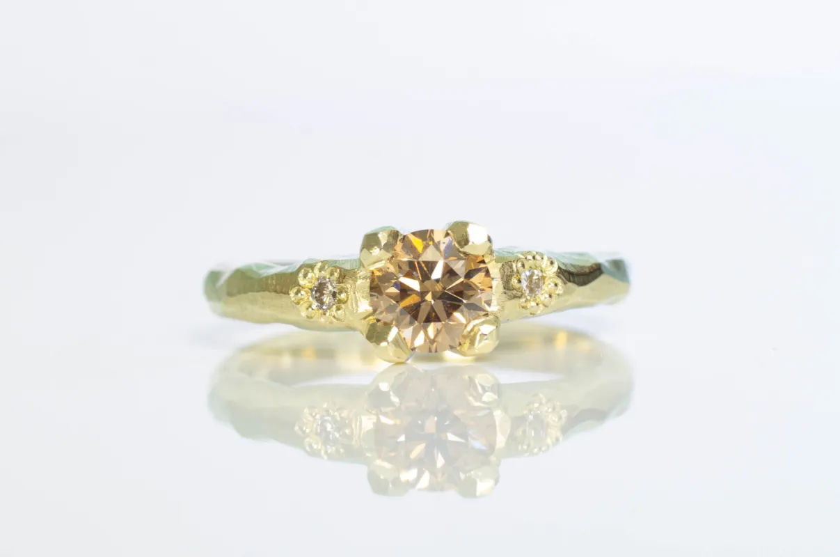 Mira Ring - 14ct Yellow Gold with Argyle Chocolate Diamond sold by Sophie Divett Jewelry