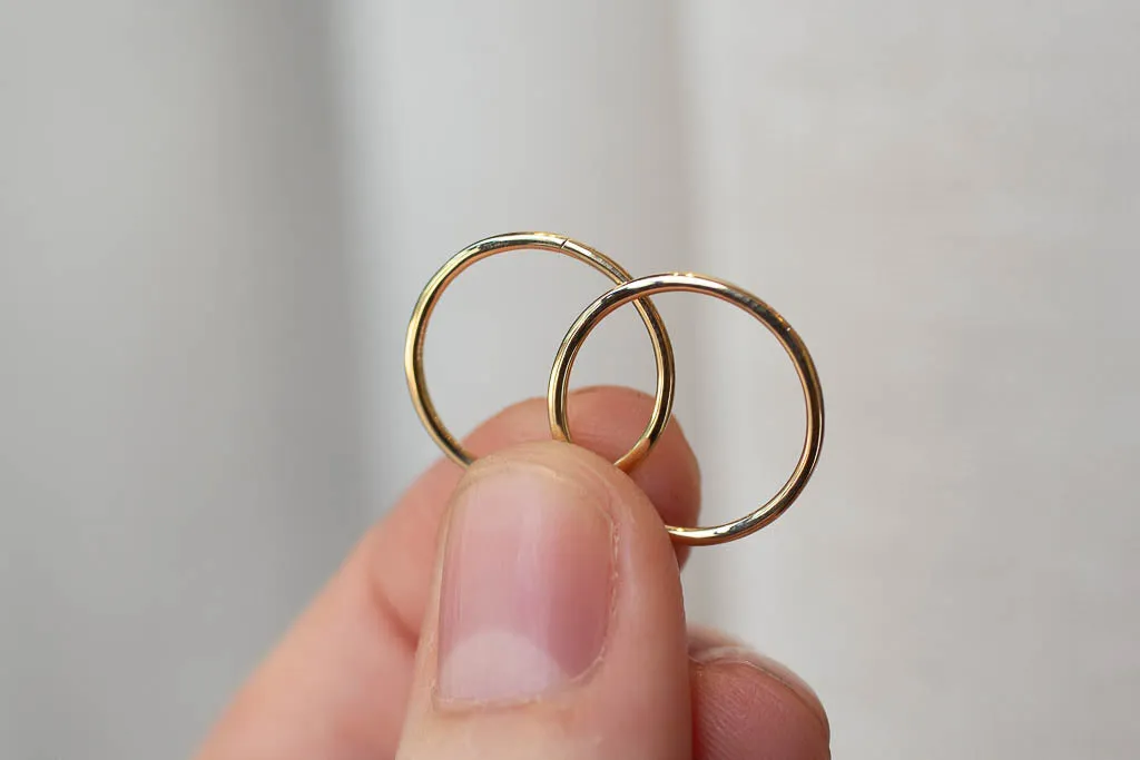 Plain Sleeper Earrings - 16mm - 9ct Yellow Gold sold by Sophie Divett Jewelry product image thumbnail 3