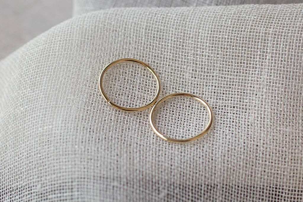 Plain Sleeper Earrings - 16mm - 9ct Yellow Gold sold by Sophie Divett Jewelry product image thumbnail 2