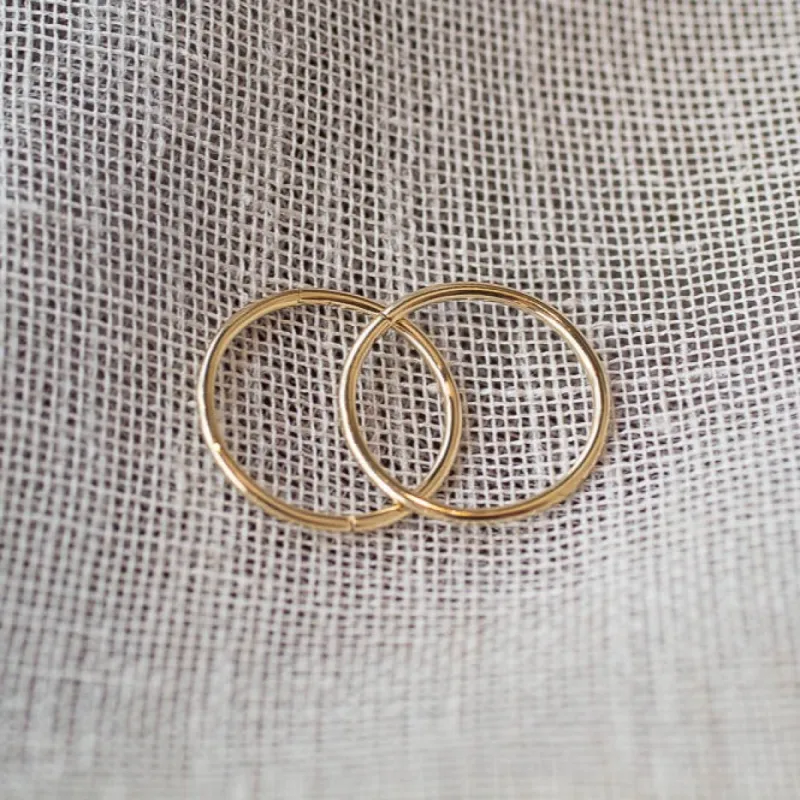 Plain Sleeper Earrings - 16mm - 9ct Yellow Gold sold by Sophie Divett Jewelry