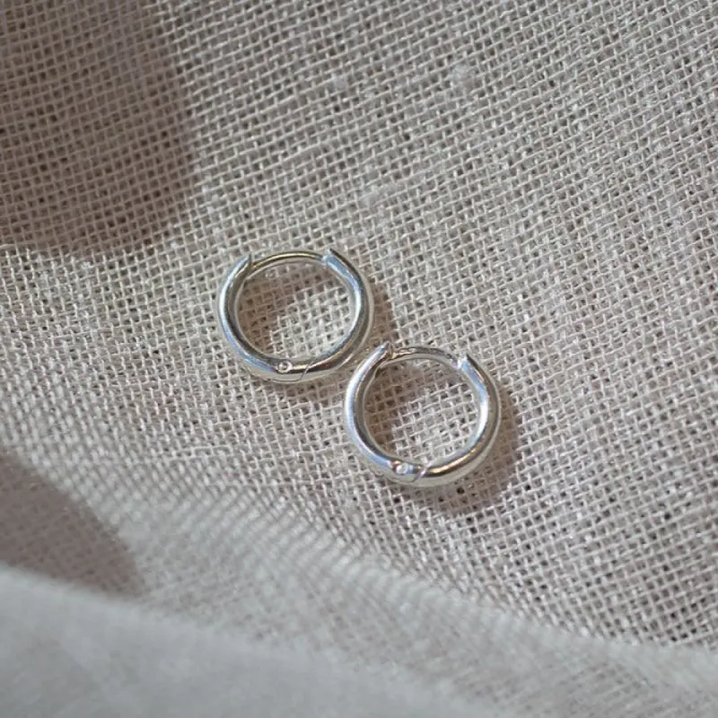 Round Profile Huggie Earrings - 12mm - Sterling Silver sold by Sophie Divett Jewelry