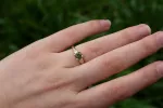 Mira Ring - 9ct Yellow Gold with 5.5mm Green Sapphire and Diamonds sold by Sophie Divett Jewelry