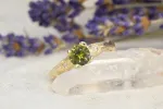 Mira Ring - 9ct Yellow Gold with 5.5mm Green Sapphire and Diamonds sold by Sophie Divett Jewelry