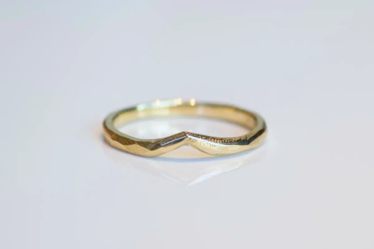 Peak Fitted Band - Yellow Gold sold by Sophie Divett Jewelry