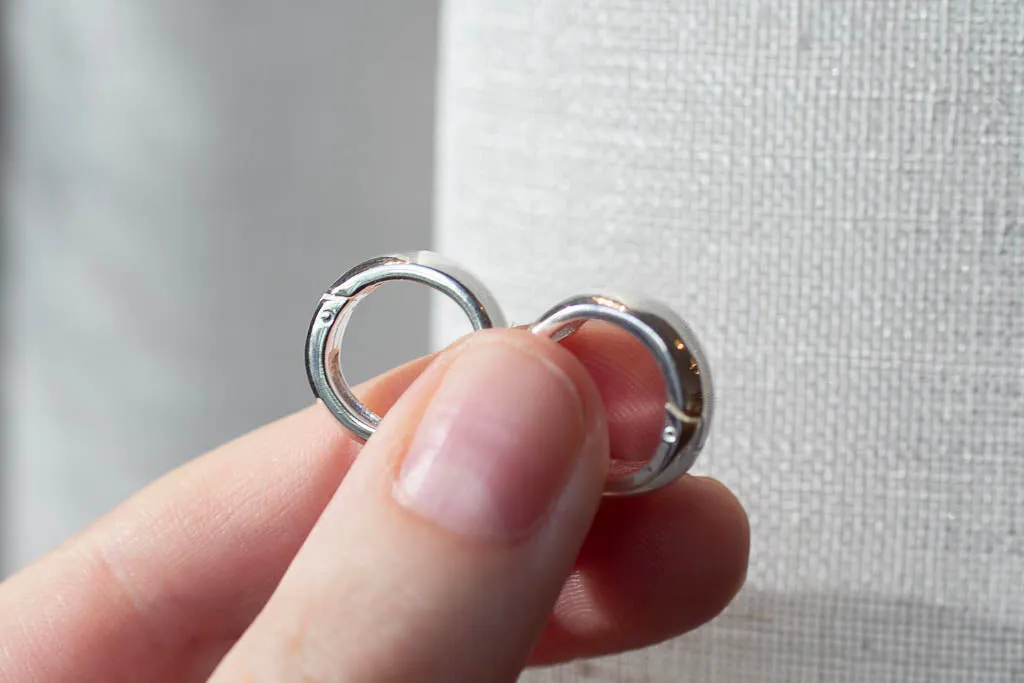 Rounded Huggie Earrings - 16x5mm - Sterling Silver sold by Sophie Divett Jewelry product image thumbnail 5