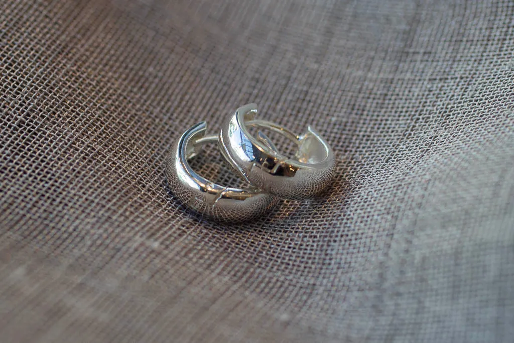 Rounded Huggie Earrings - 16x5mm - Sterling Silver sold by Sophie Divett Jewelry product image thumbnail 2