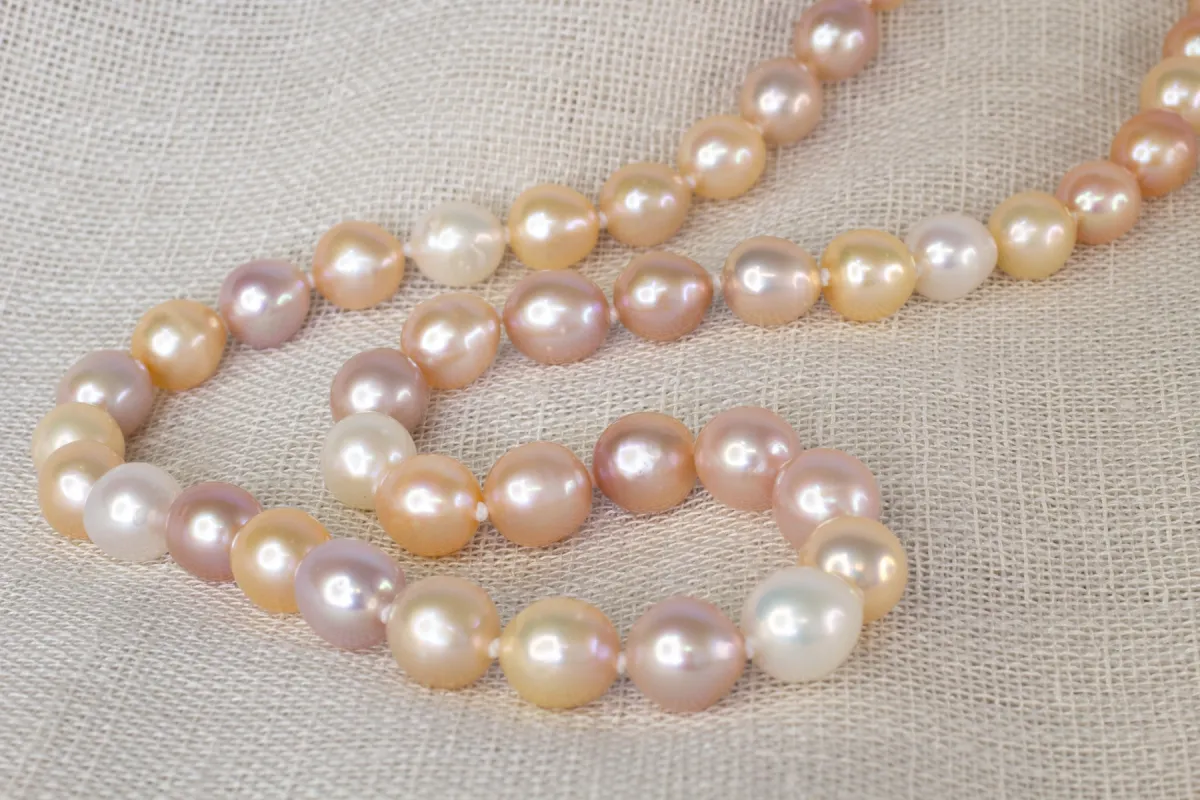 Semi-Baroque Pearl Necklace - 6-7mm- Natural sold by Sophie Divett Jewelry