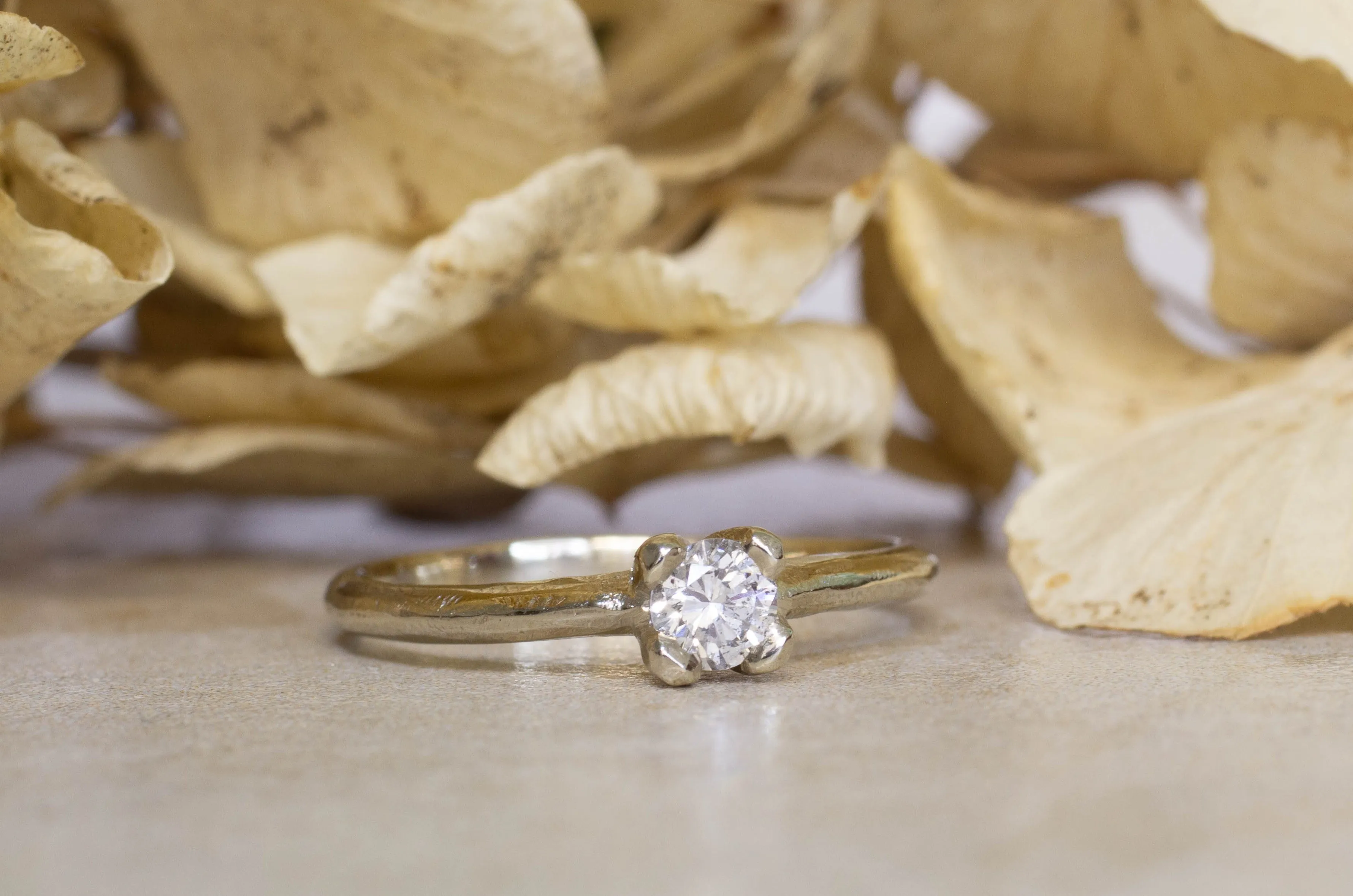 Droplet Ring - 14ct White Gold with Recycled Diamond sold by Sophie Divett Jewelry product image thumbnail 2