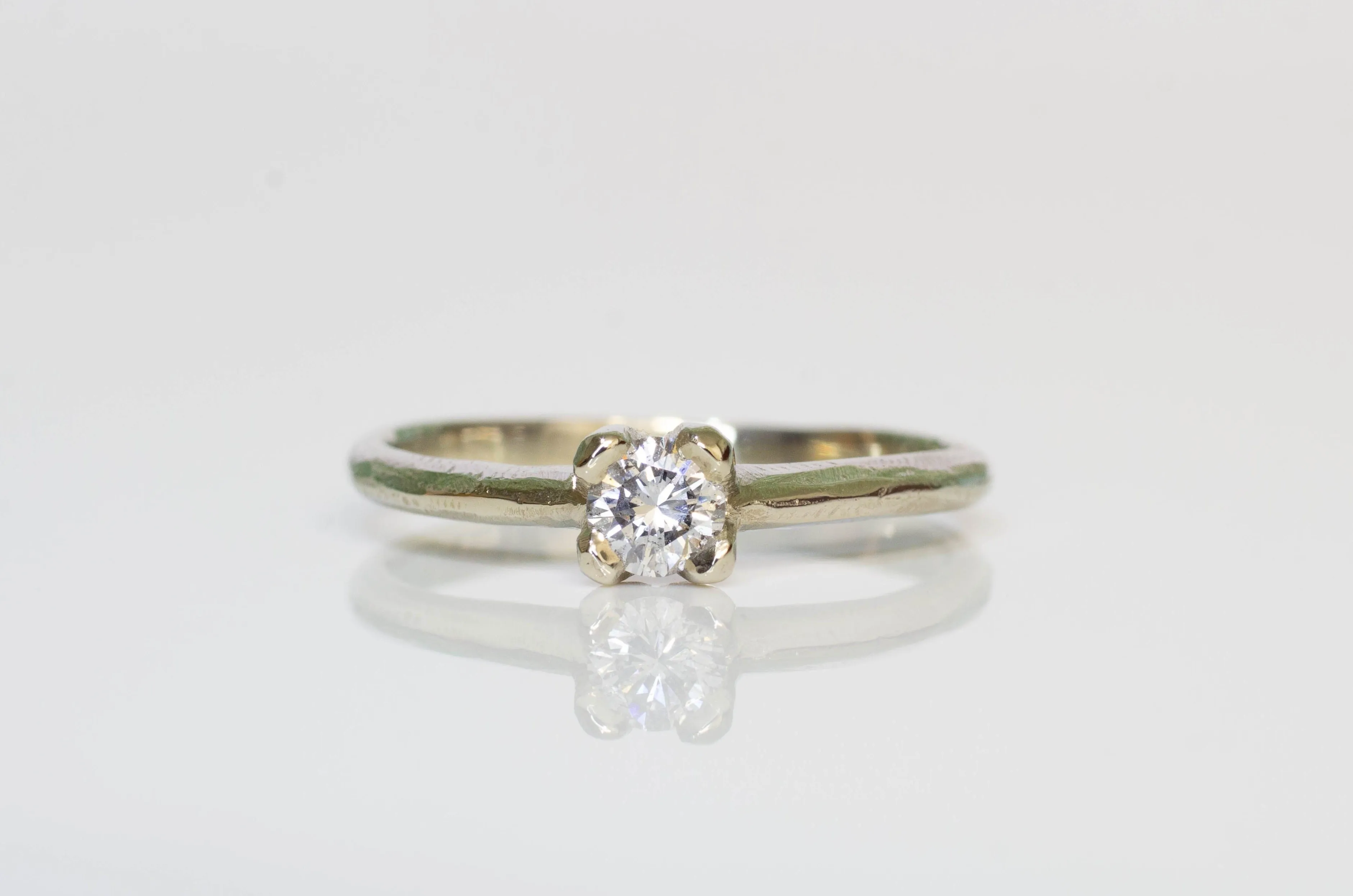 Droplet Ring - 14ct White Gold with Recycled Diamond sold by Sophie Divett Jewelry