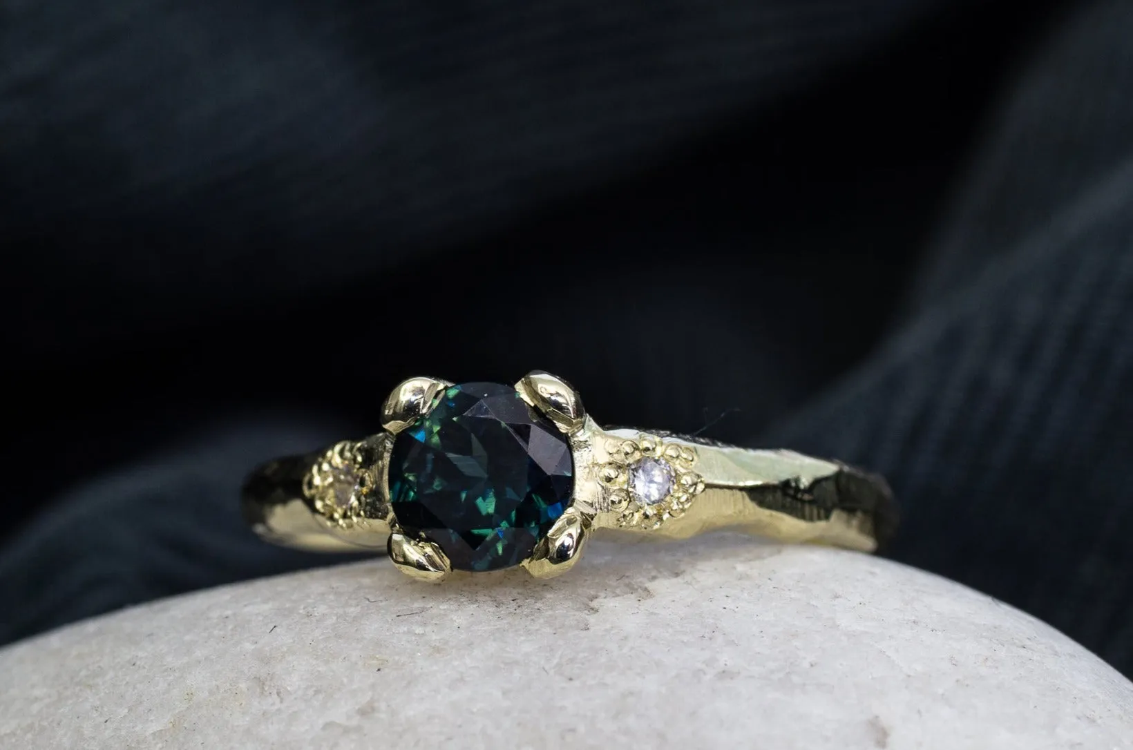 Mira Ring - 14ct Yellow Gold with 0.95ct Green Sapphire sold by Sophie Divett Jewelry product image thumbnail 2