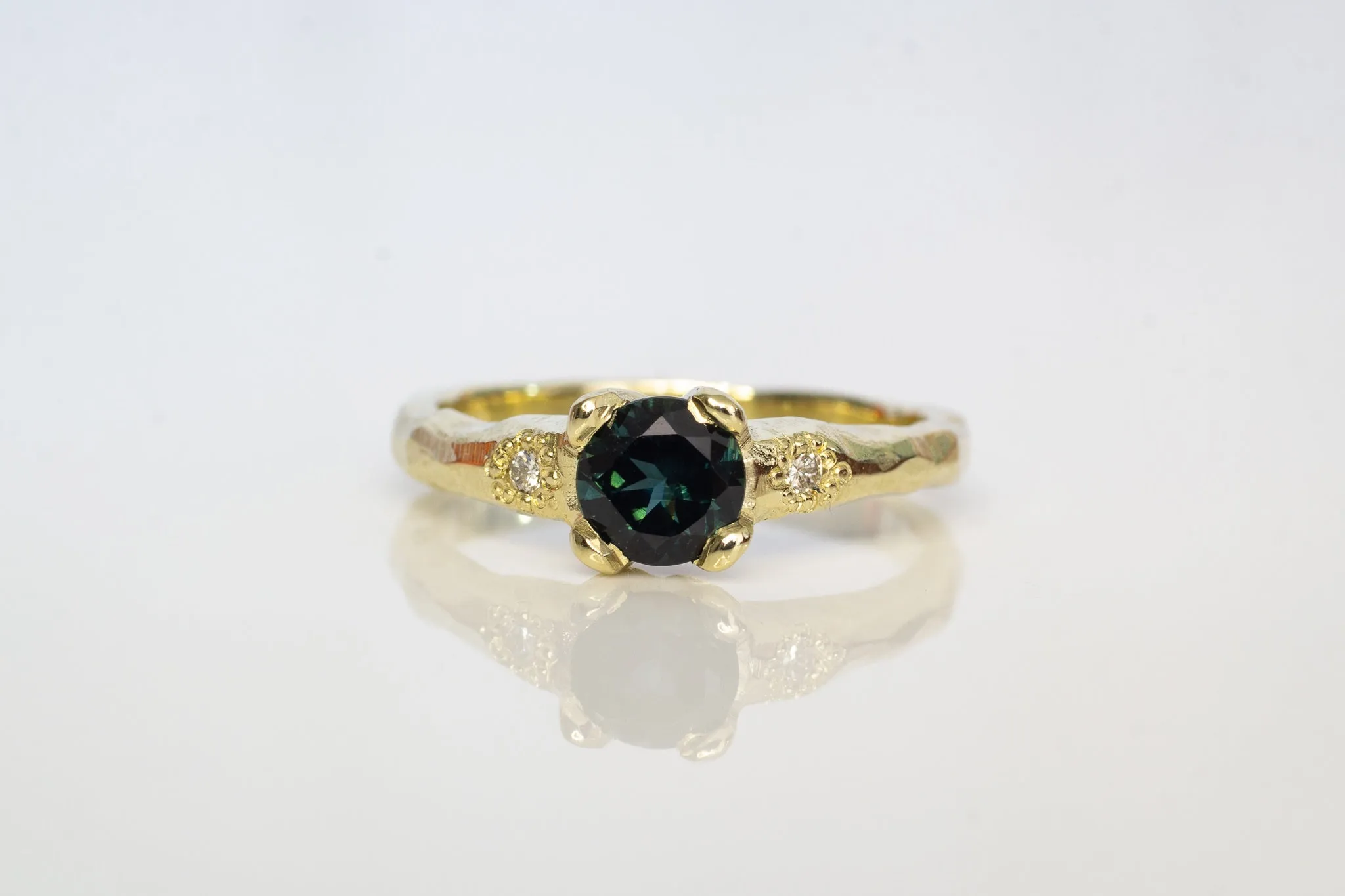 Mira Ring - 14ct Yellow Gold with 0.95ct Green Sapphire sold by Sophie Divett Jewelry