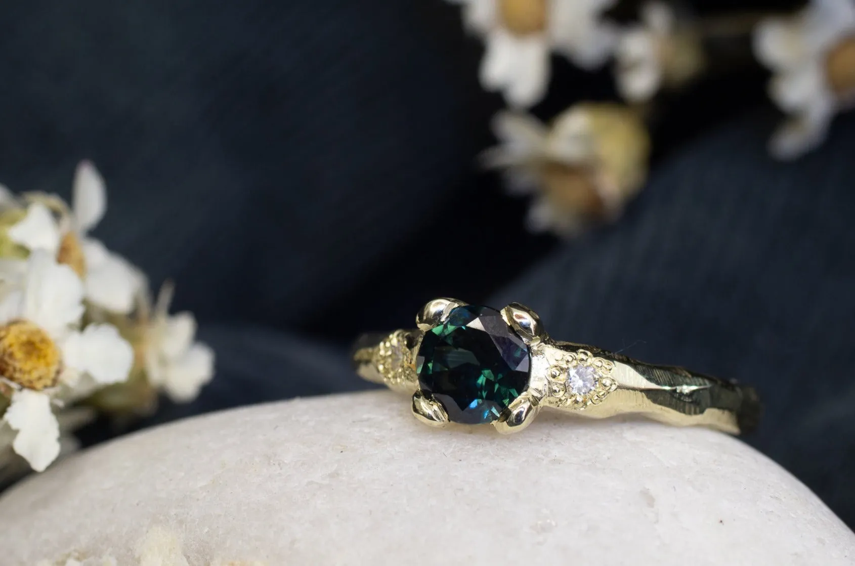 Mira Ring - 14ct Yellow Gold with 0.95ct Green Sapphire sold by Sophie Divett Jewelry product image thumbnail 5