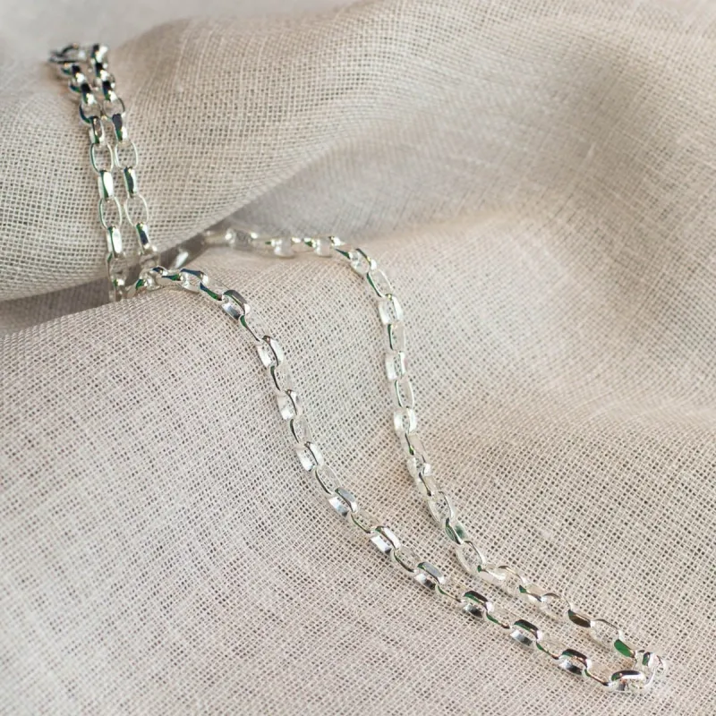 Oval Belcher Necklace Chain - Sterling Silver sold by Sophie Divett Jewelry