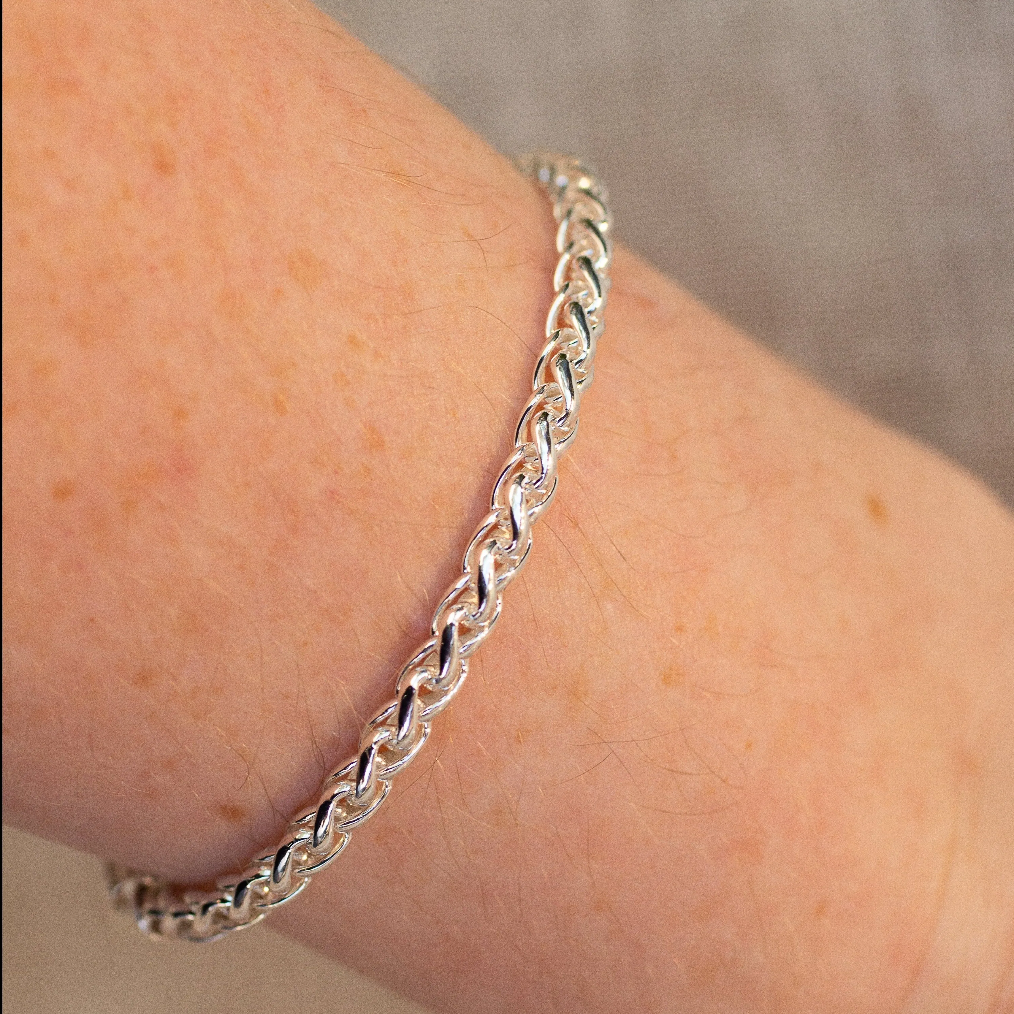 Wheat Chain Bracelet - 4mm - Sterling Silver sold by Sophie Divett Jewelry product image thumbnail 4