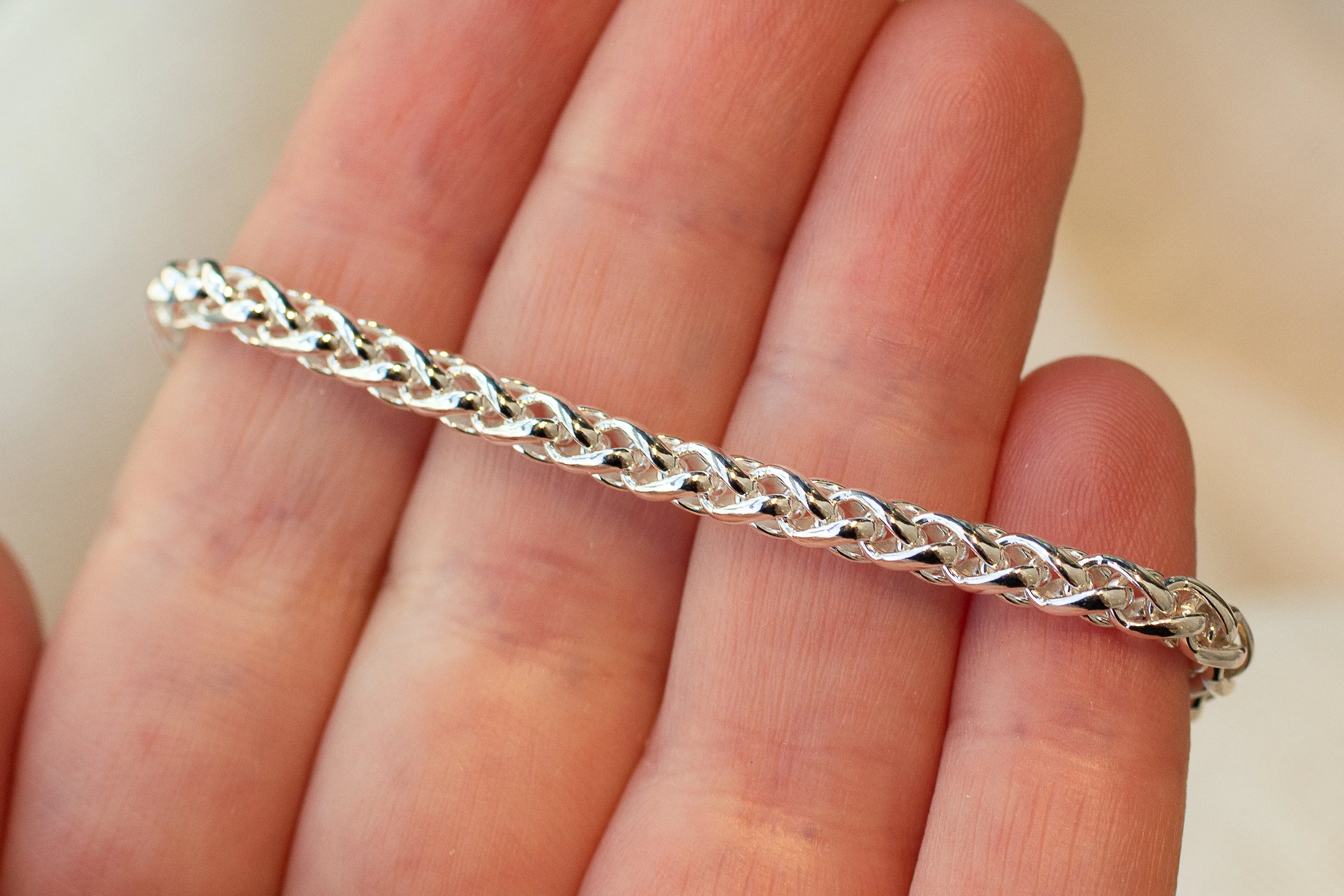 Wheat Chain Bracelet - 4mm - Sterling Silver sold by Sophie Divett Jewelry