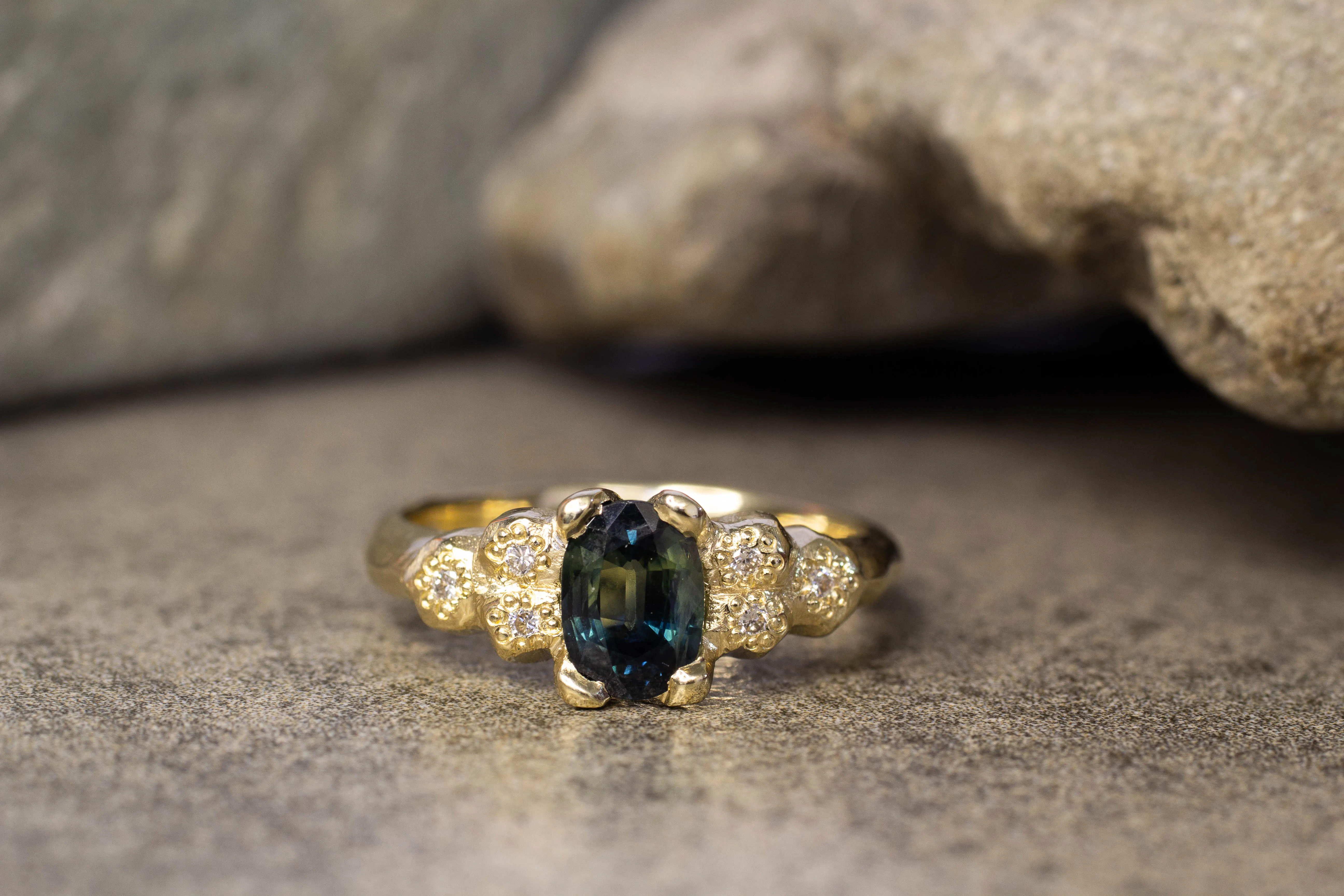 Oasis Ring - 9ct Yellow Gold with Green Sapphire sold by Sophie Divett Jewelry product image thumbnail 2