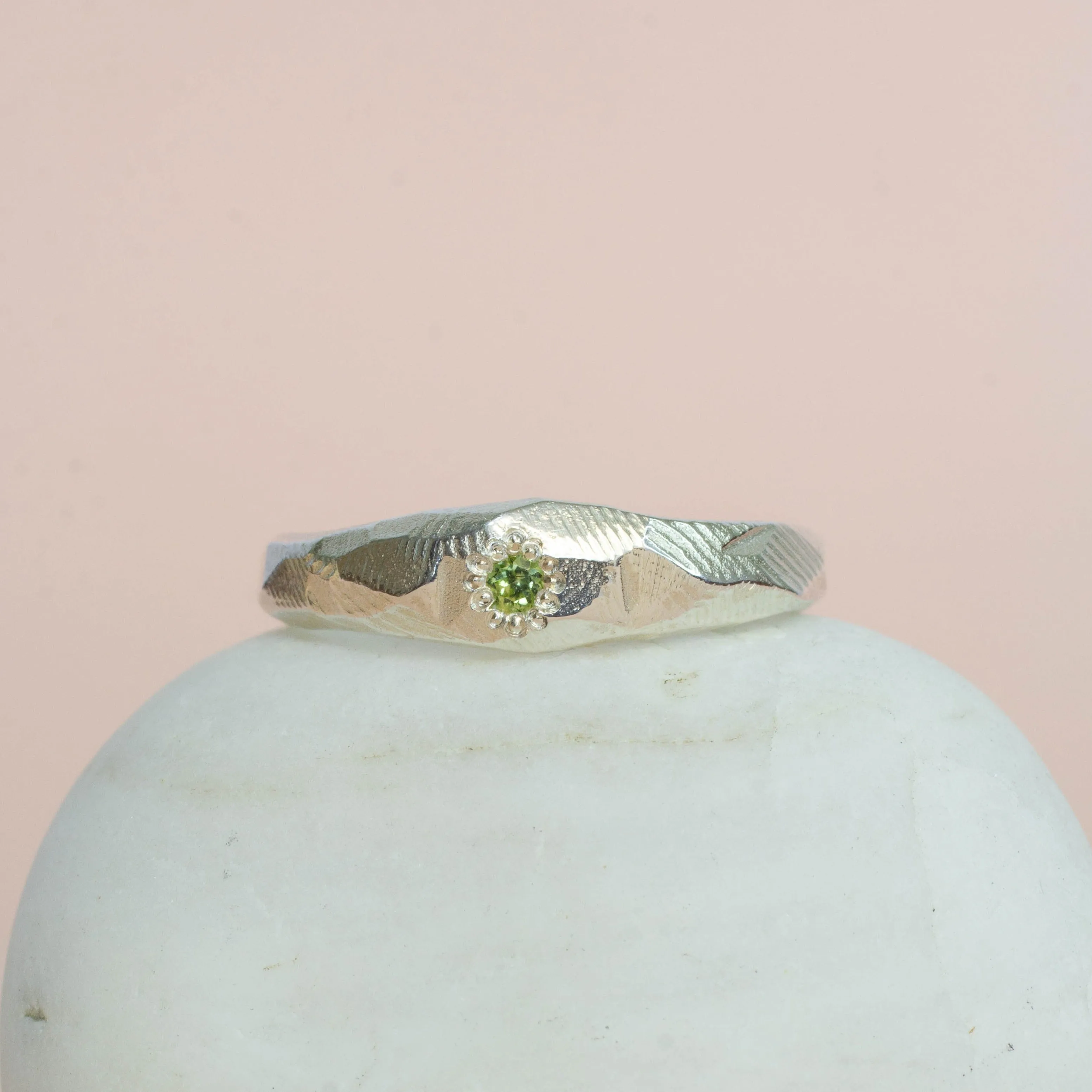 Hestia Ring - Sterling Silver with Peridot sold by Sophie Divett Jewelry