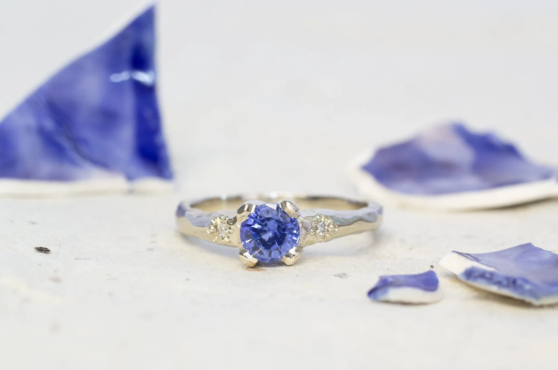Mira Ring - 14ct White Gold with 0.93ct Ceylon Sapphire sold by Sophie Divett Jewelry product image thumbnail 2
