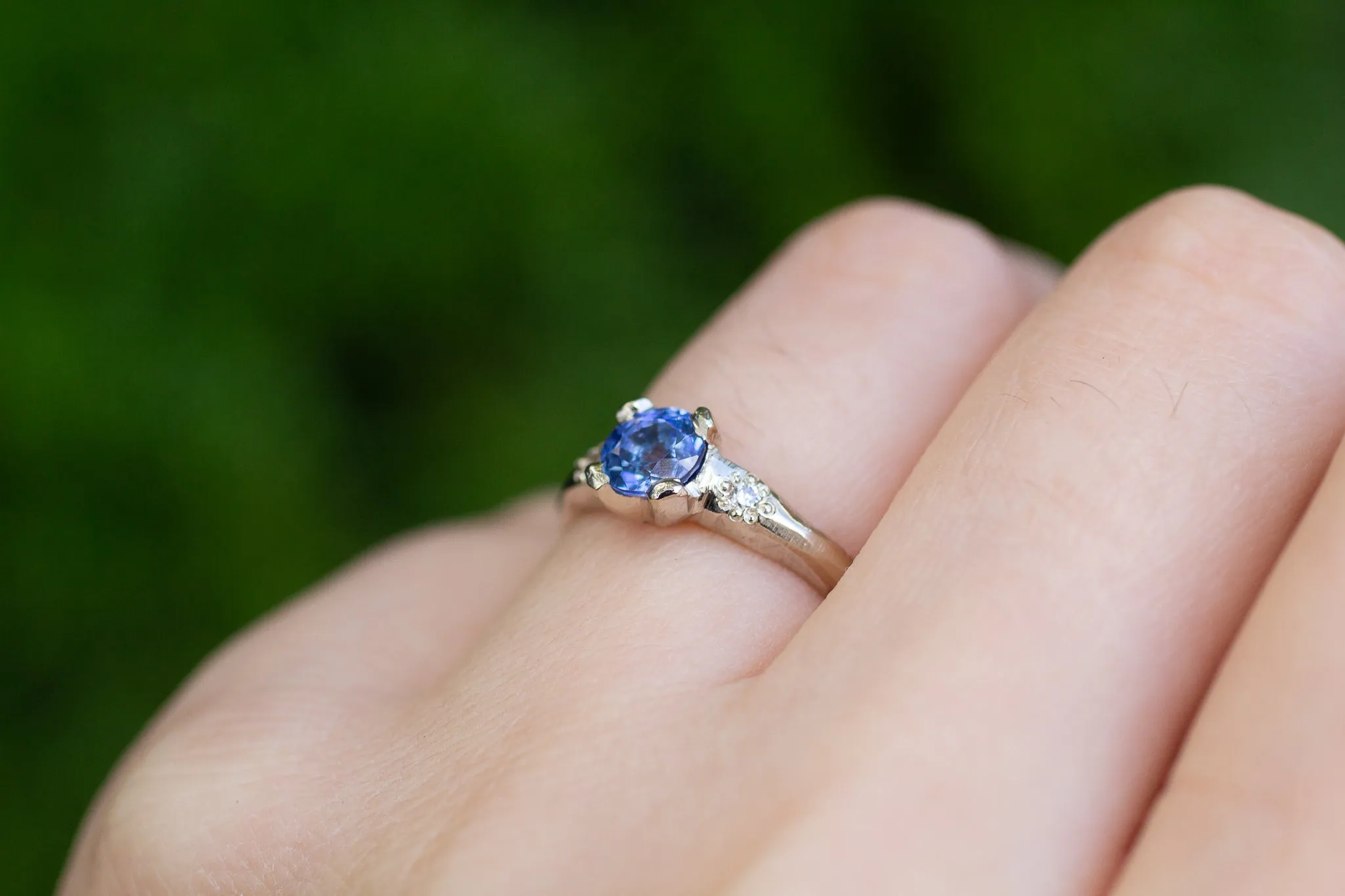 Mira Ring - 14ct White Gold with 0.93ct Ceylon Sapphire sold by Sophie Divett Jewelry product image thumbnail 4