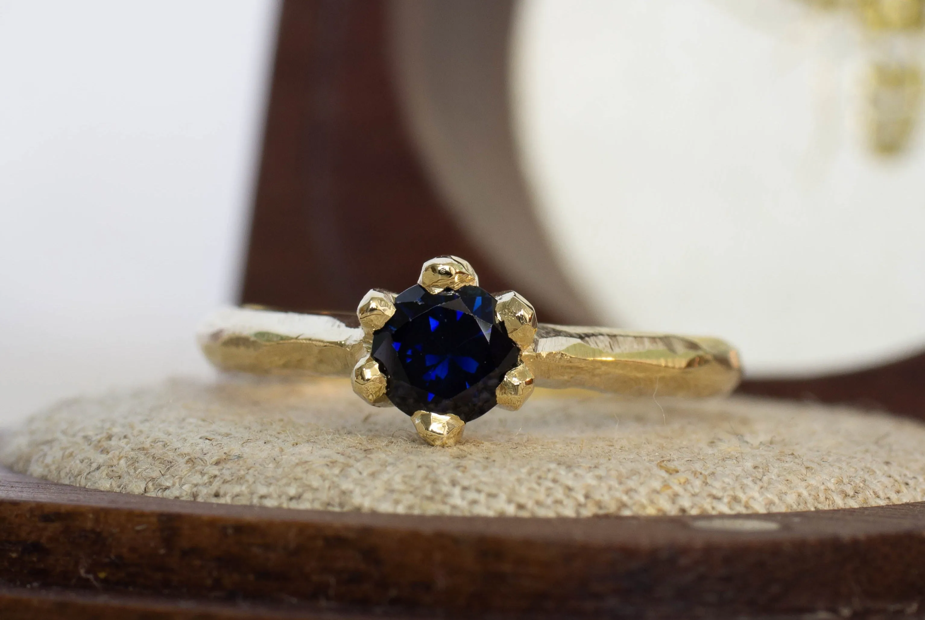 Vesta Ring - 9ct Yellow Gold with Blue Sapphire sold by Sophie Divett Jewelry product image thumbnail 4