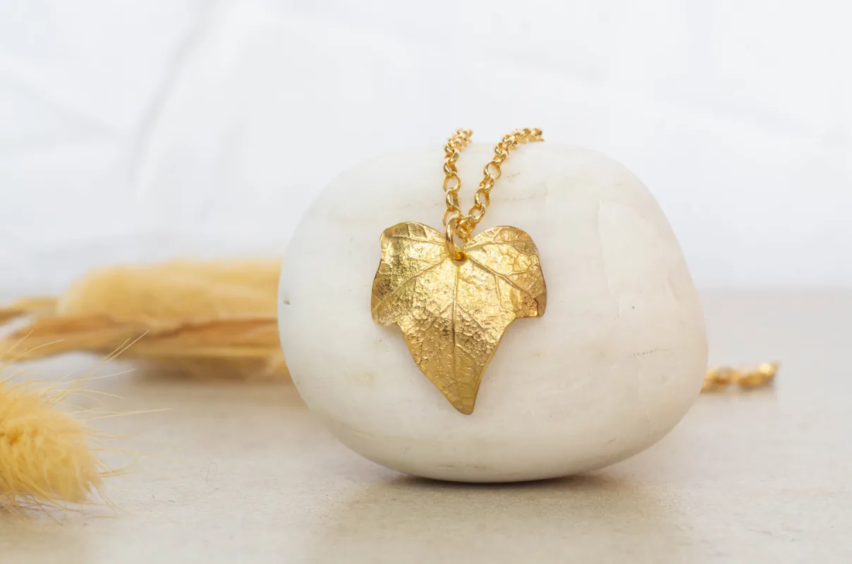 Ivy Leaf Pendant - Gold Plated sold by Sophie Divett Jewelry