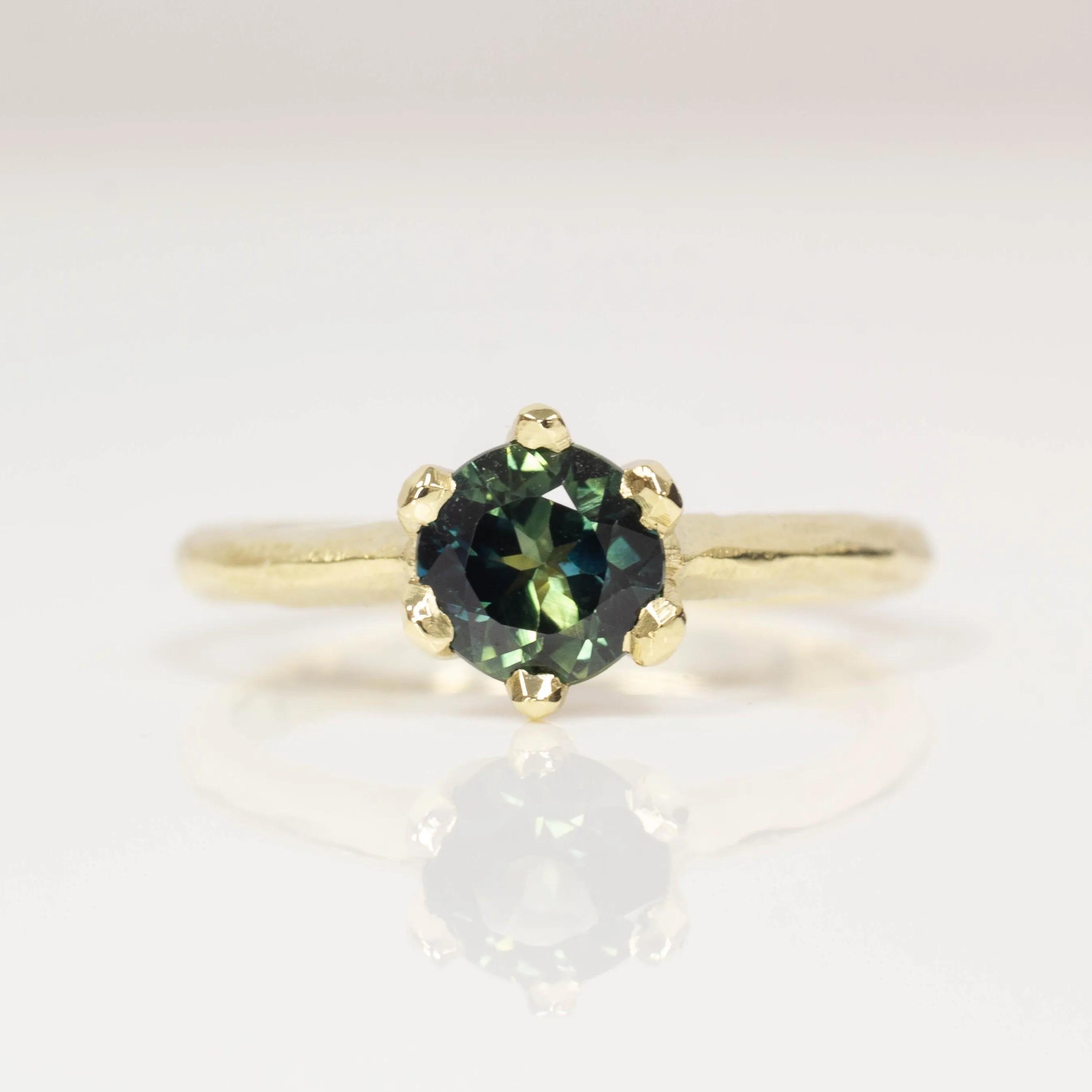 Vesta Ring - 14ct Yellow Gold with 1.15ct Teal Sapphire sold by Sophie Divett Jewelry