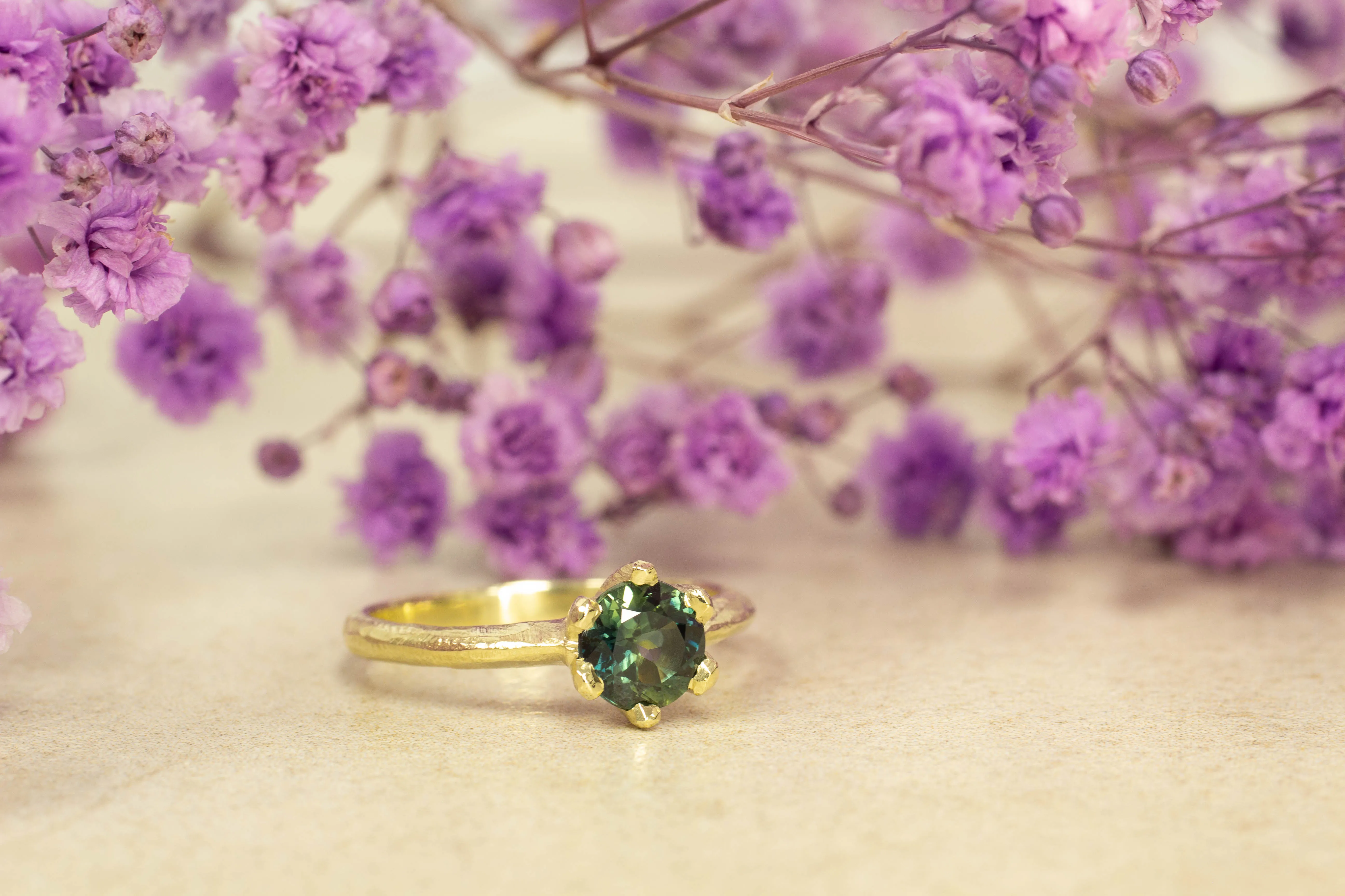 Vesta Ring - 14ct Yellow Gold with 1.15ct Teal Sapphire sold by Sophie Divett Jewelry product image thumbnail 2