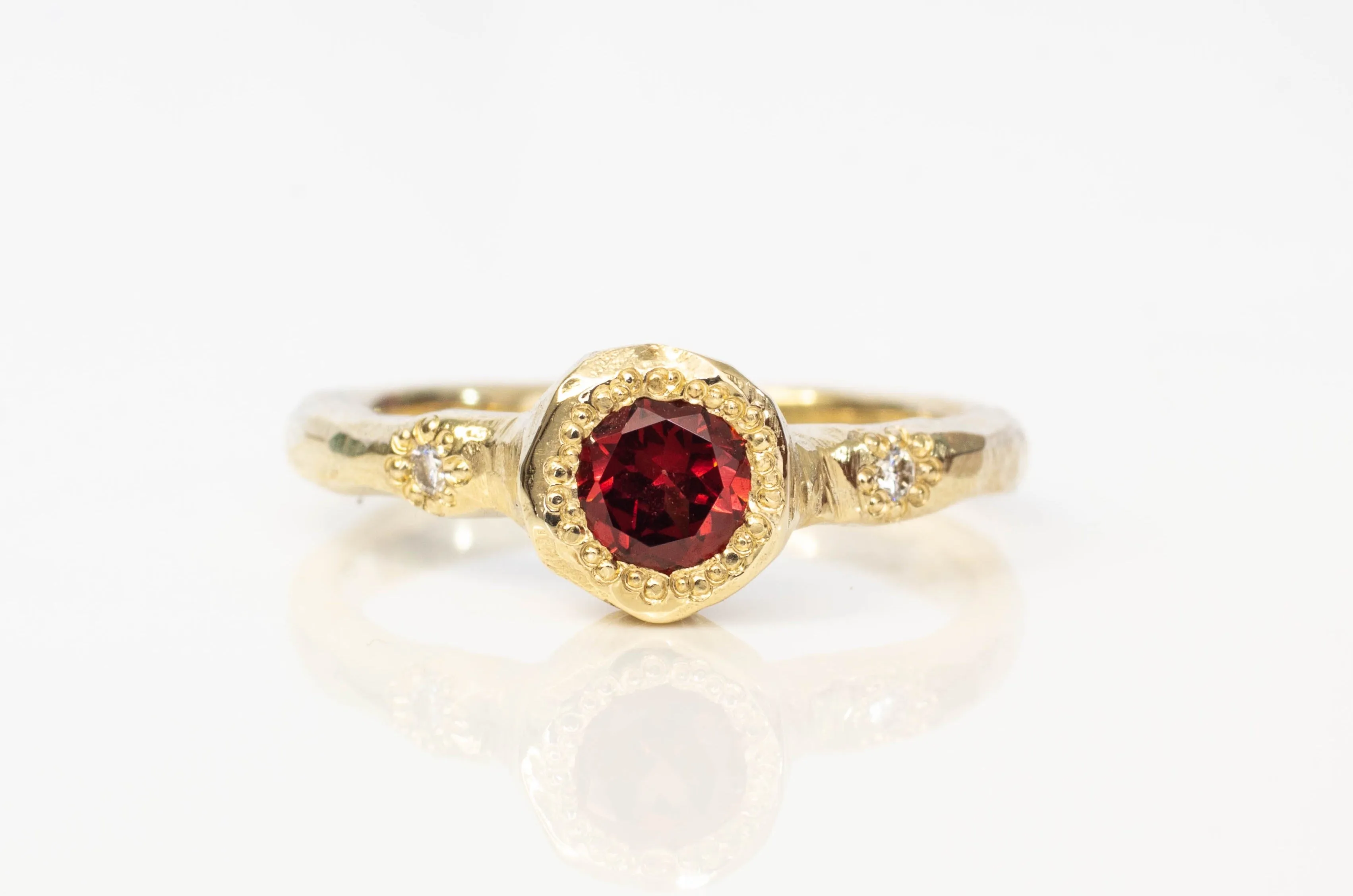 Neve Ring - 9ct Yellow Gold with Garnet sold by Sophie Divett Jewelry