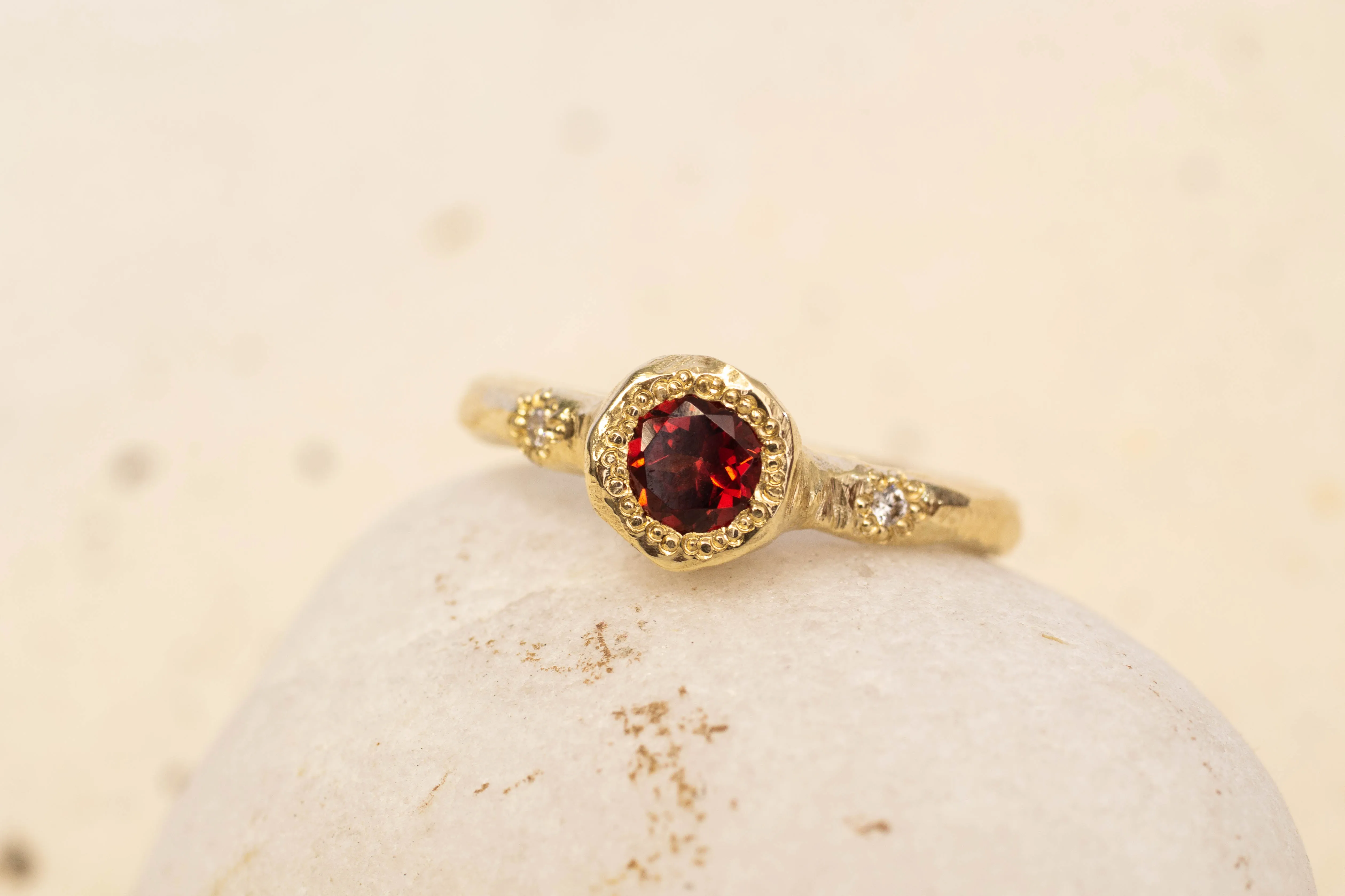 Neve Ring - 9ct Yellow Gold with Garnet sold by Sophie Divett Jewelry product image thumbnail 2