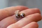 Pearl Studs - Black - 6-6.5mm sold by Sophie Divett Jewelry