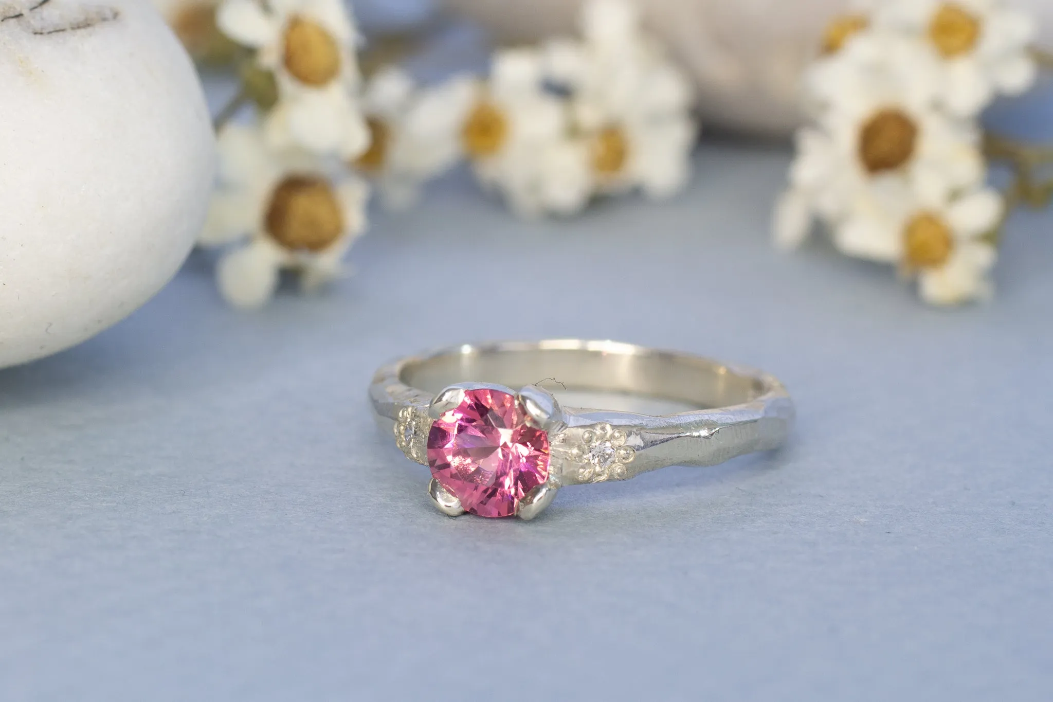 Mira Ring - 9ct White Gold with Pink Tourmaline sold by Sophie Divett Jewelry product image thumbnail 2