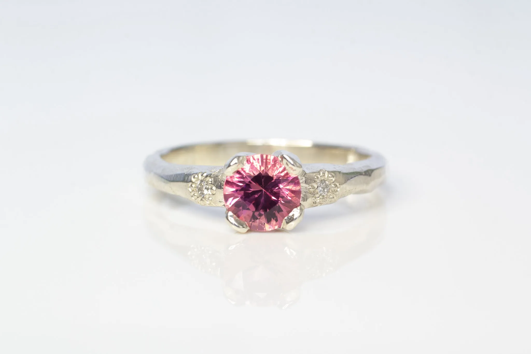 Mira Ring - 9ct White Gold with Pink Tourmaline sold by Sophie Divett Jewelry