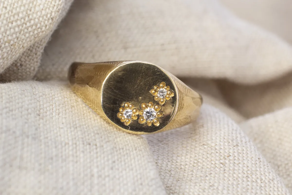 Signet Ring with Gems sold by Sophie Divett Jewelry