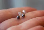 Pearl Studs - Black - 4-4.5mm sold by Sophie Divett Jewelry
