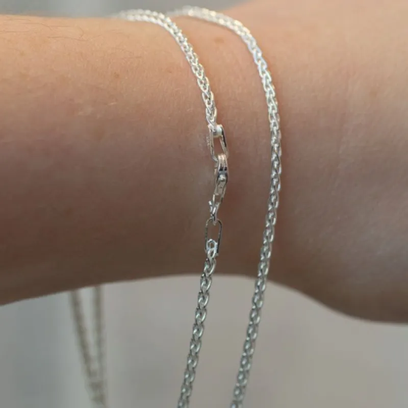 Wheat Chain Necklace - 2mm- Sterling Silver sold by Sophie Divett Jewelry
