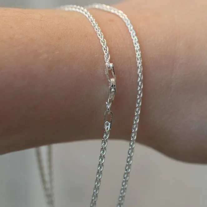 Wheat Chain Necklace - 2mm- Sterling Silver sold by Sophie Divett Jewelry