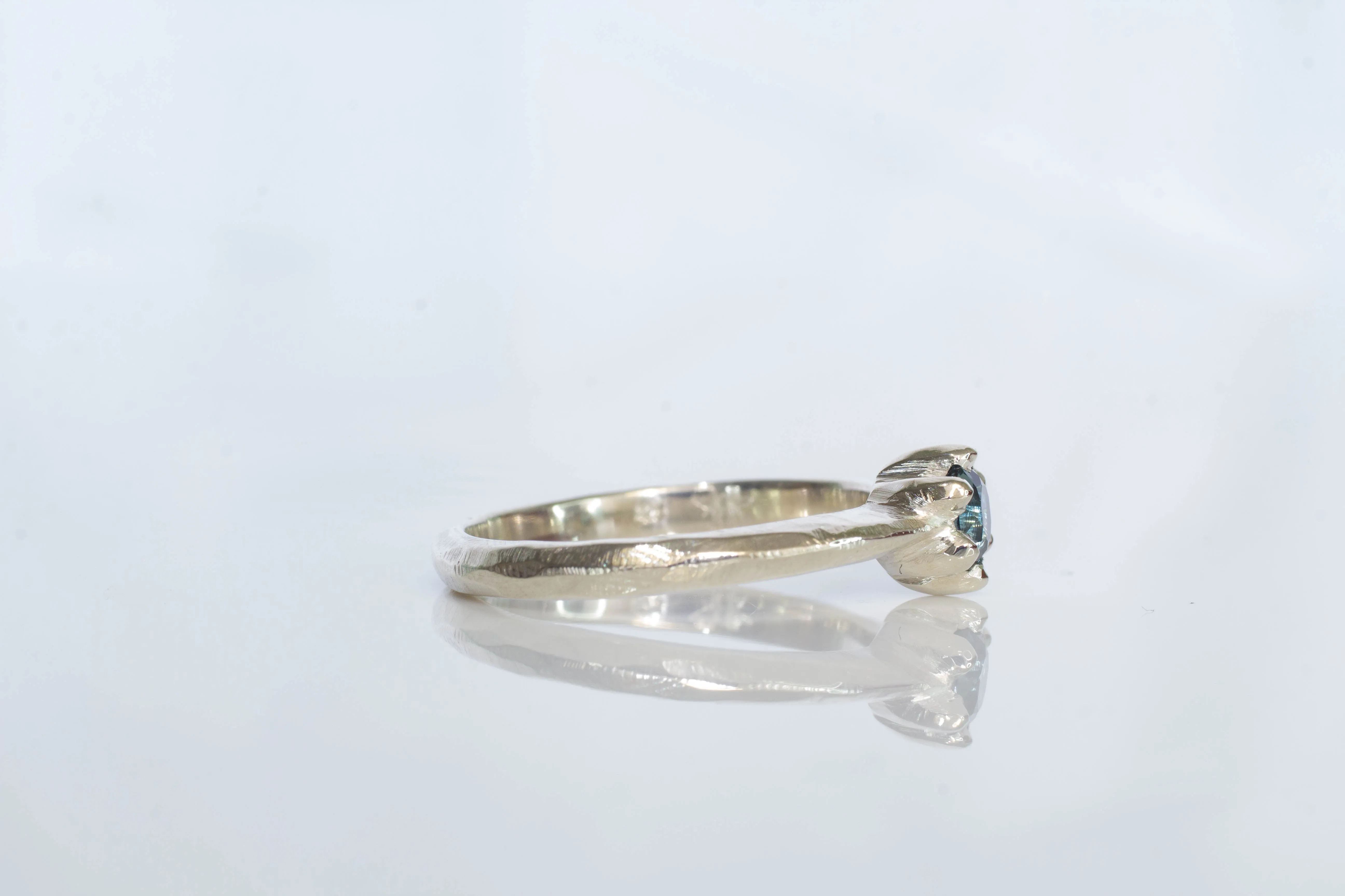 Vesta Ring - 9ct White Gold with Teal Sapphire sold by Sophie Divett Jewelry product image thumbnail 5