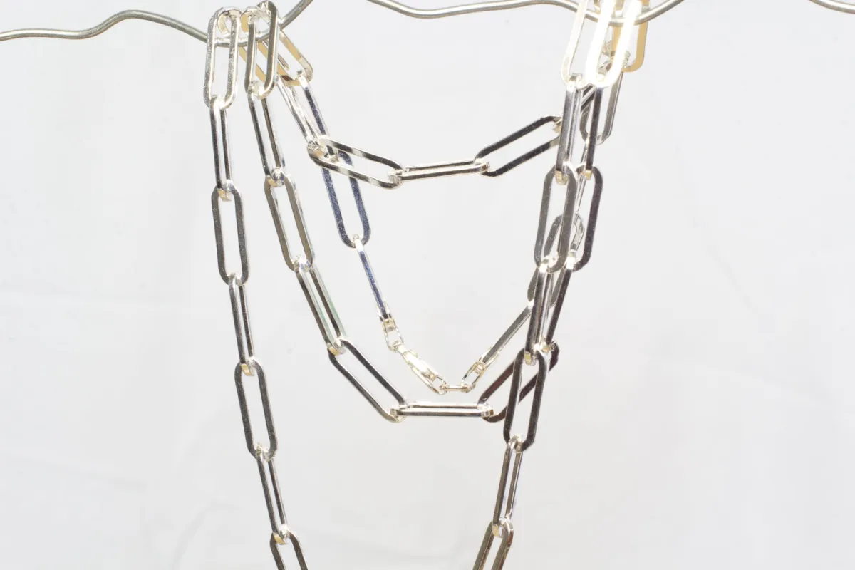 Paperclip Necklace Chain - Medium- Sterling Silver sold by Sophie Divett Jewelry