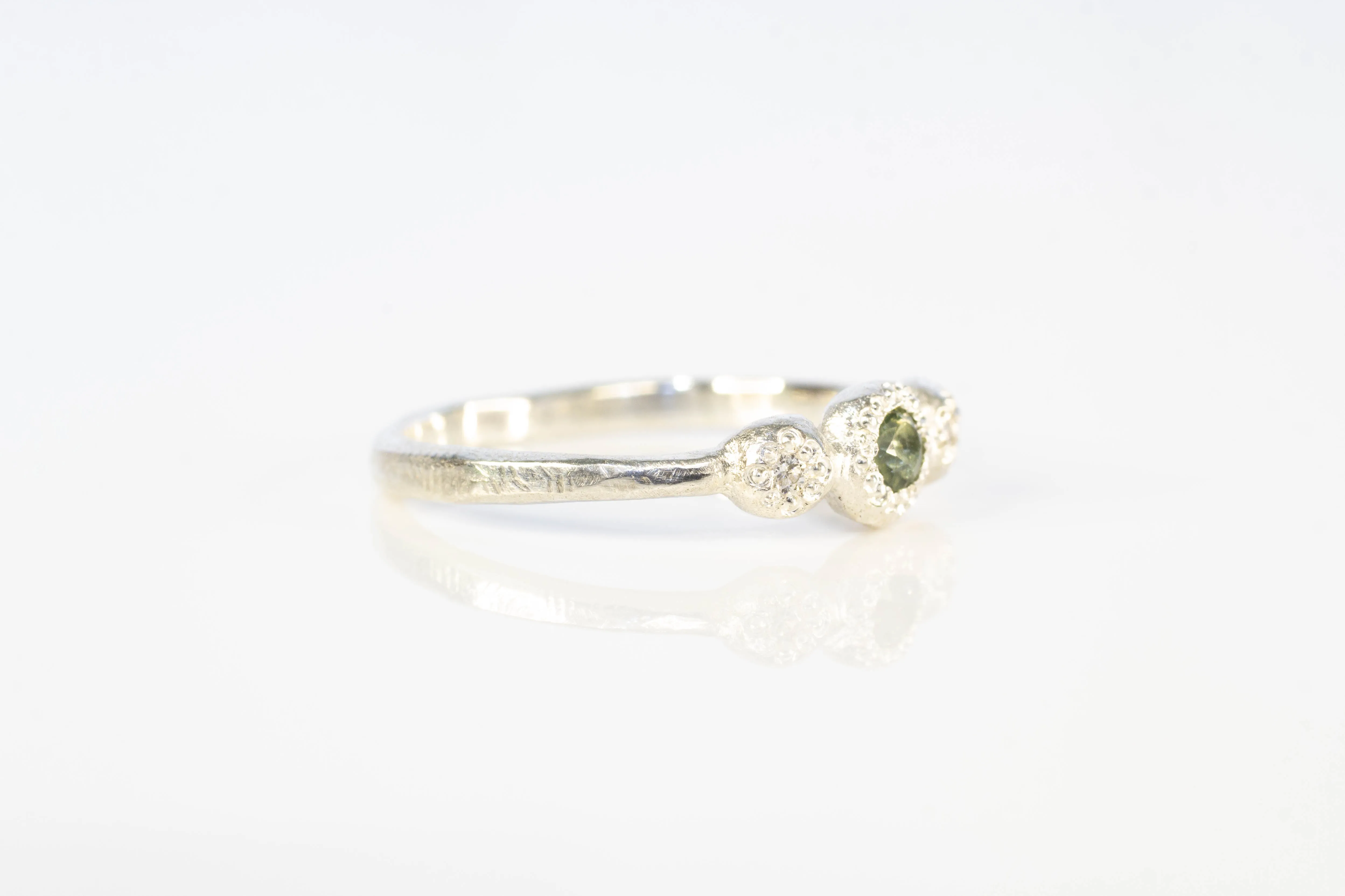 Aura Ring - Sterling Silver with Green Sapphire and Diamonds sold by Sophie Divett Jewelry product image thumbnail 5