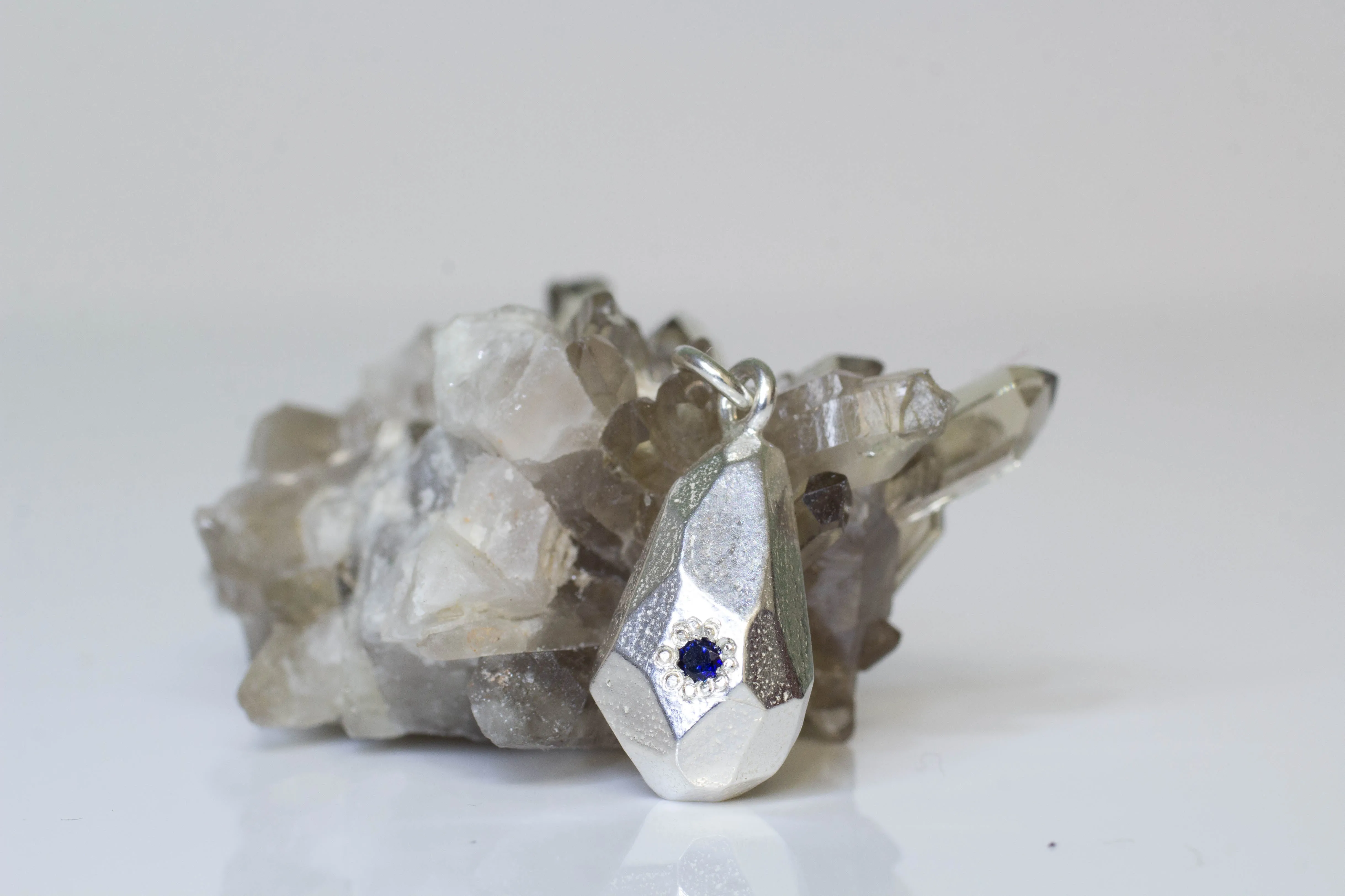 Petra Drop Charm with Sapphire - Sterling Silver sold by Sophie Divett Jewelry product image thumbnail 2