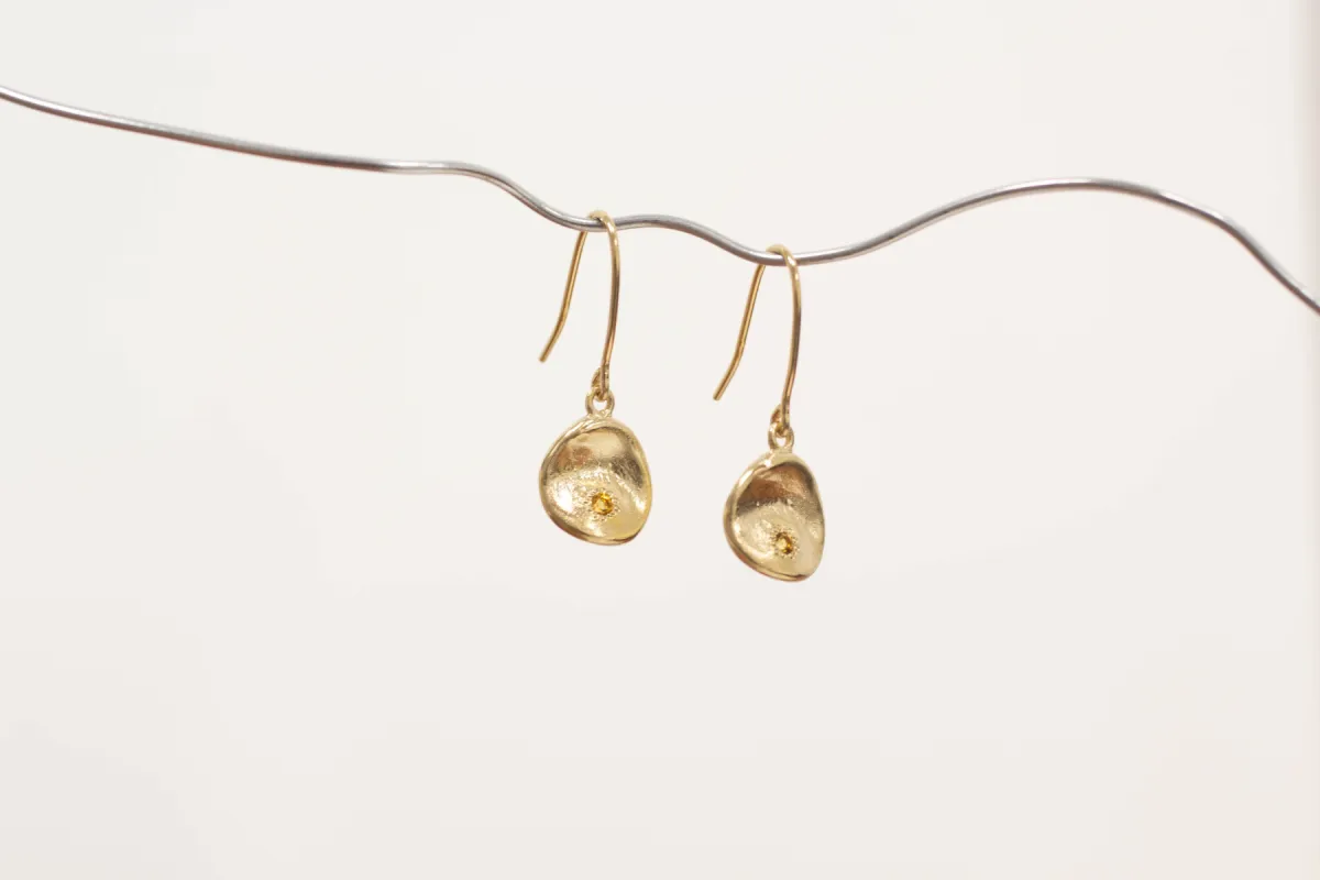Water Drop Earrings - Yellow Gold with Citrines sold by Sophie Divett Jewelry