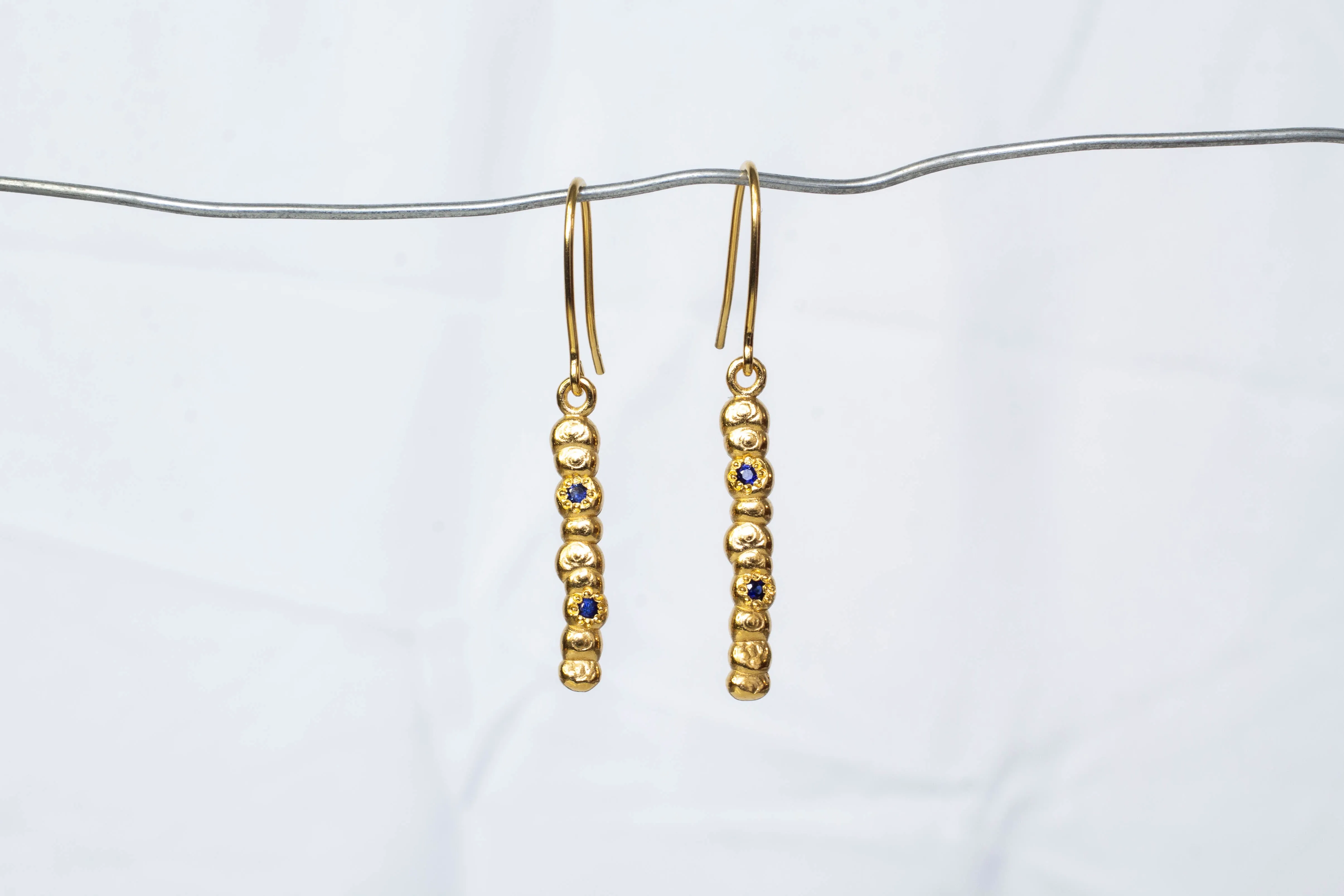 Annui Earrings with Sapphires - Gold Plated sold by Sophie Divett Jewelry product image thumbnail 2